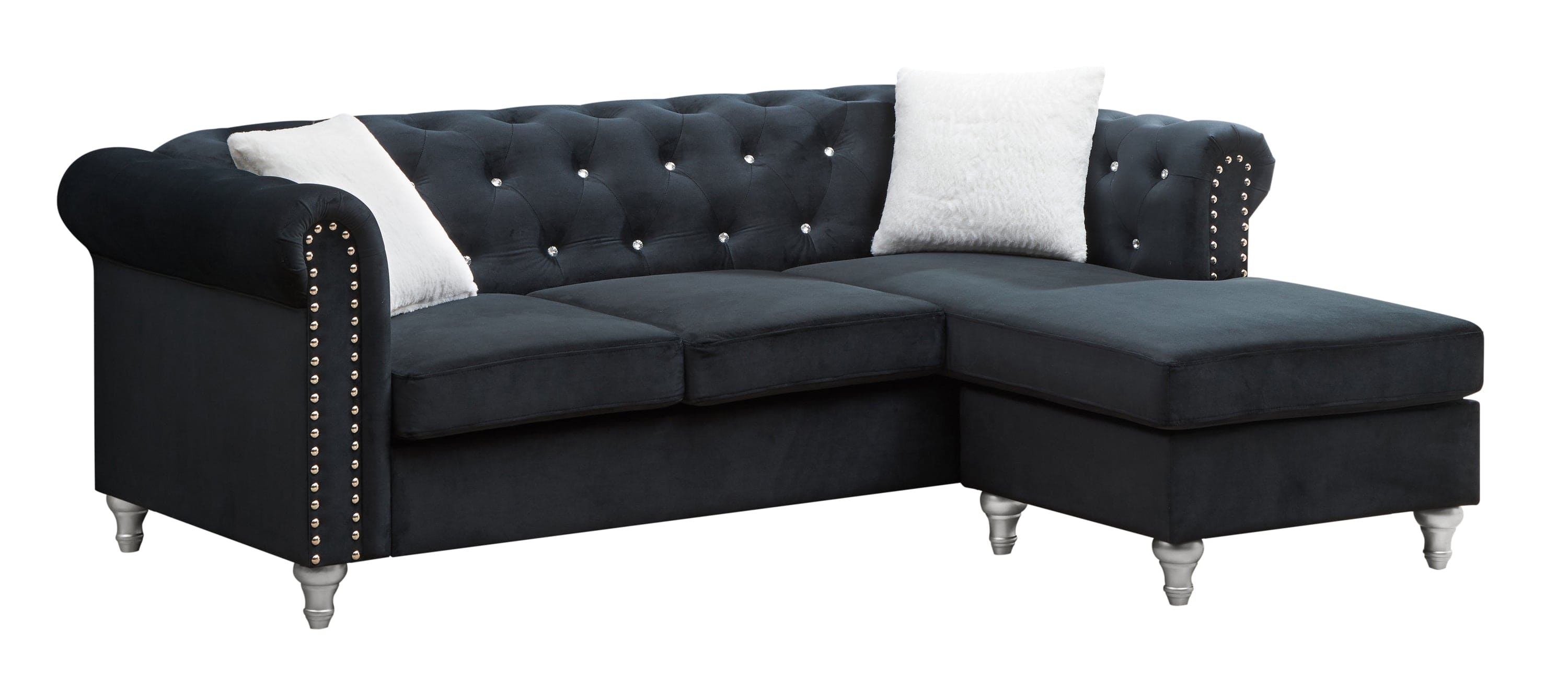 Glory Furniture Raisa G863B-SCH Sofa Chaise , BLACK