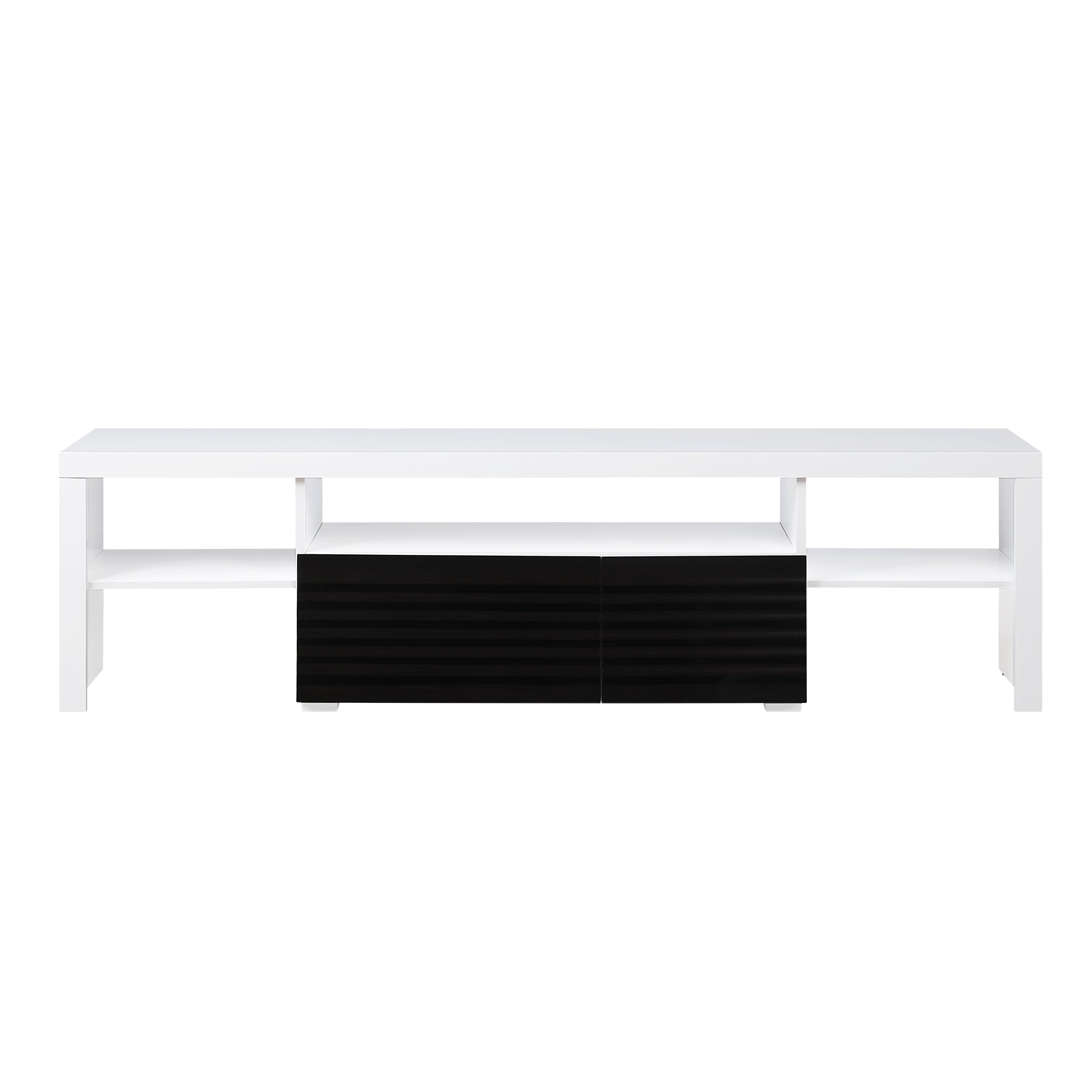 ACME Buck II TV Stand in White & Black High Gloss Finish LV00998