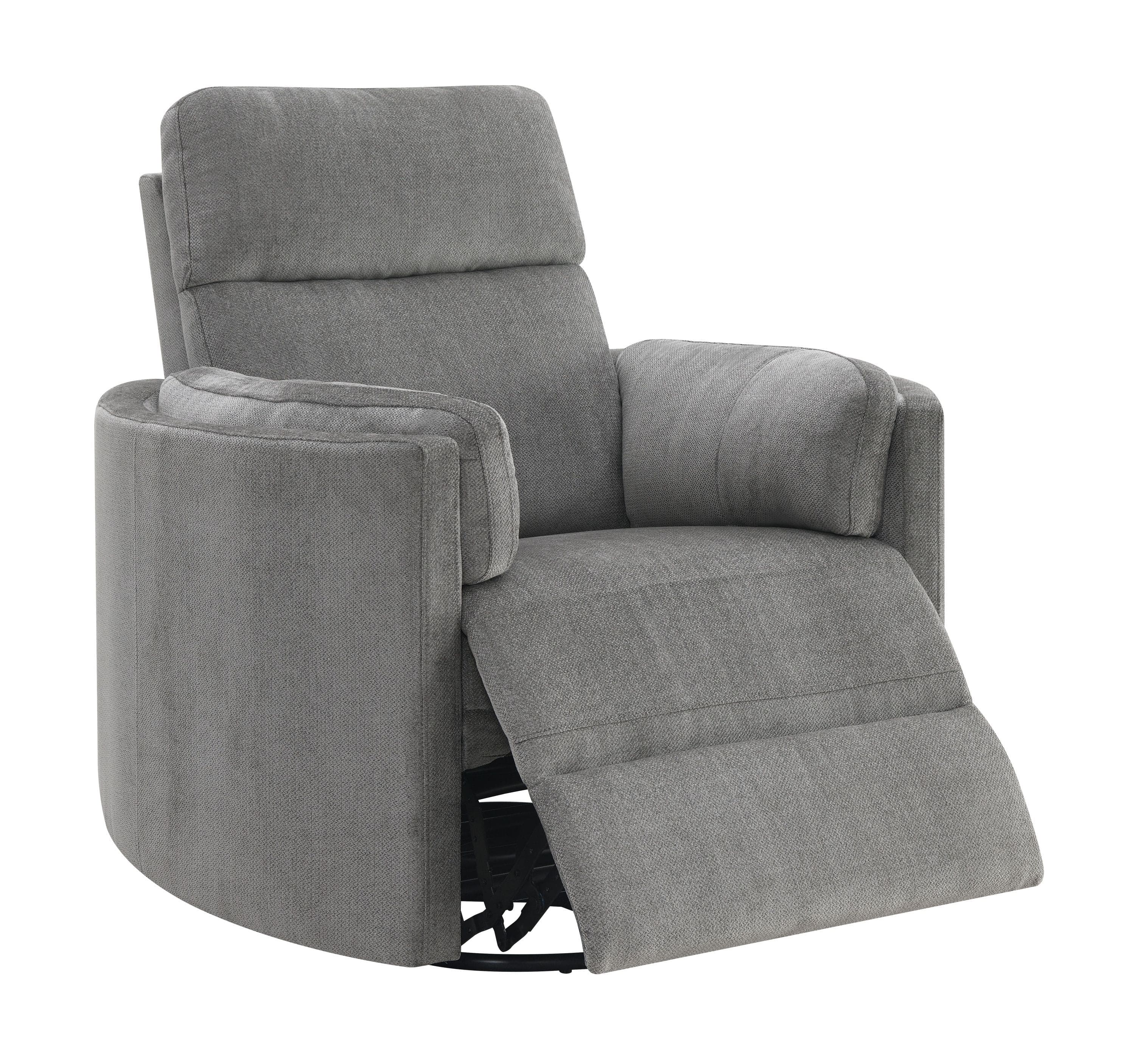 ACME Sagen Glider Recliner w/Swivel, Charcoal Chenille LV01879