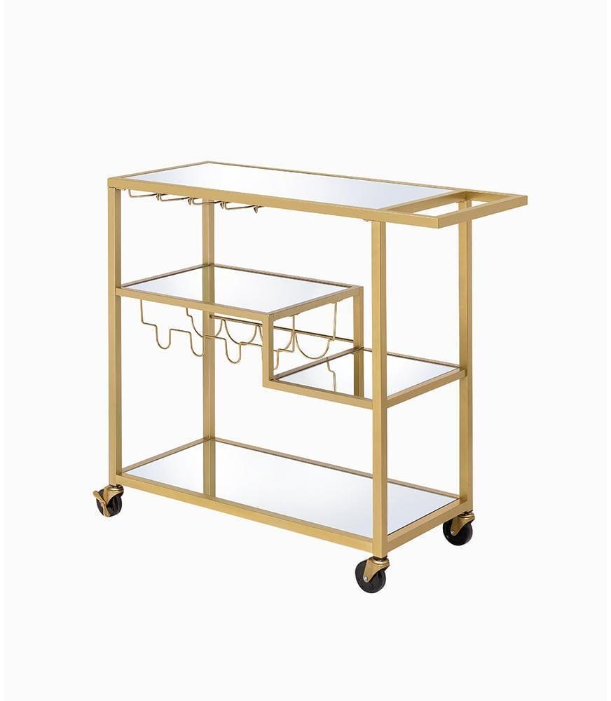 ACME Adamsen Serving Cart, Champagne & Mirror 98354