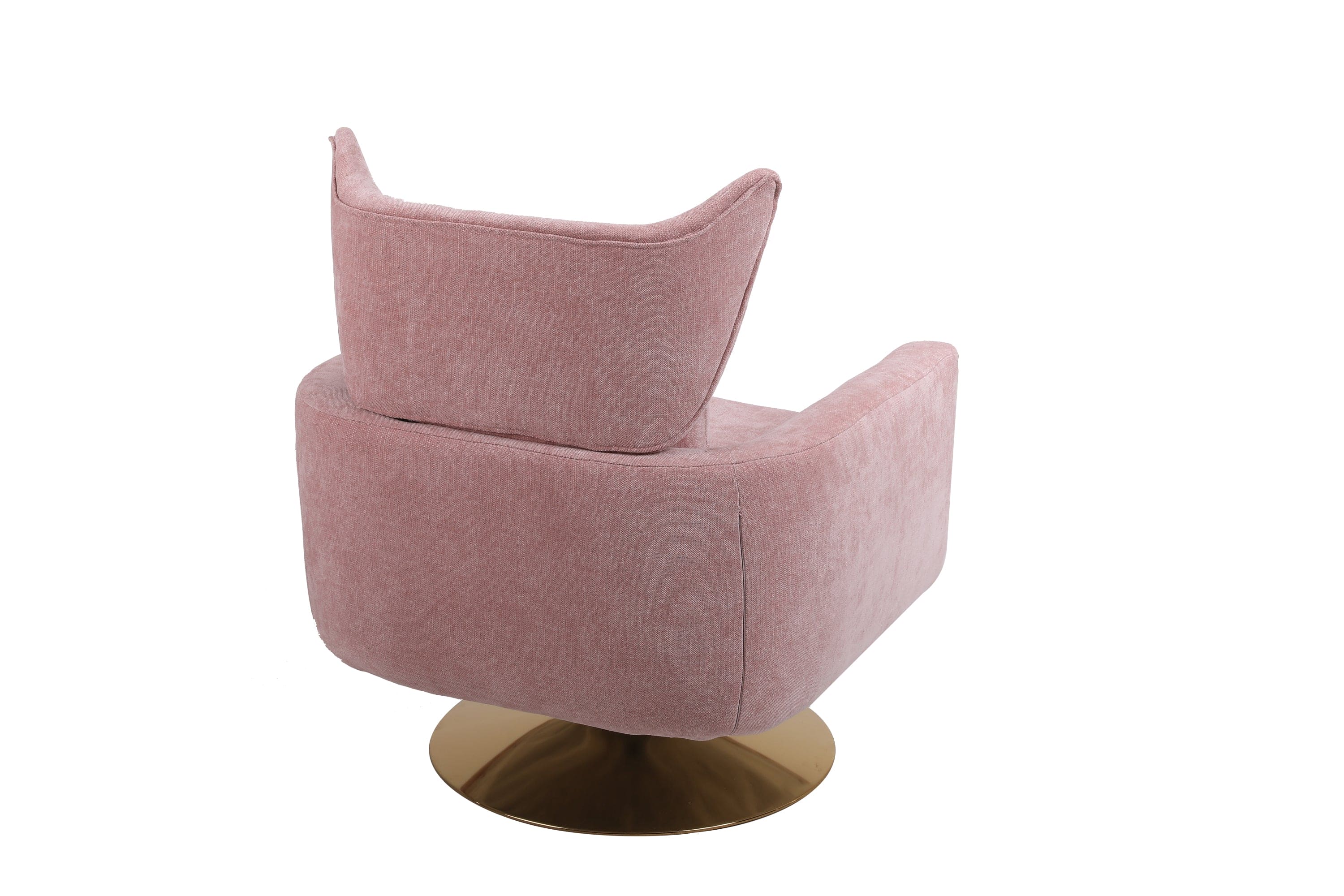 Classic Mid-Century 360-degree Swivel  Accent Chair, Pink Linen