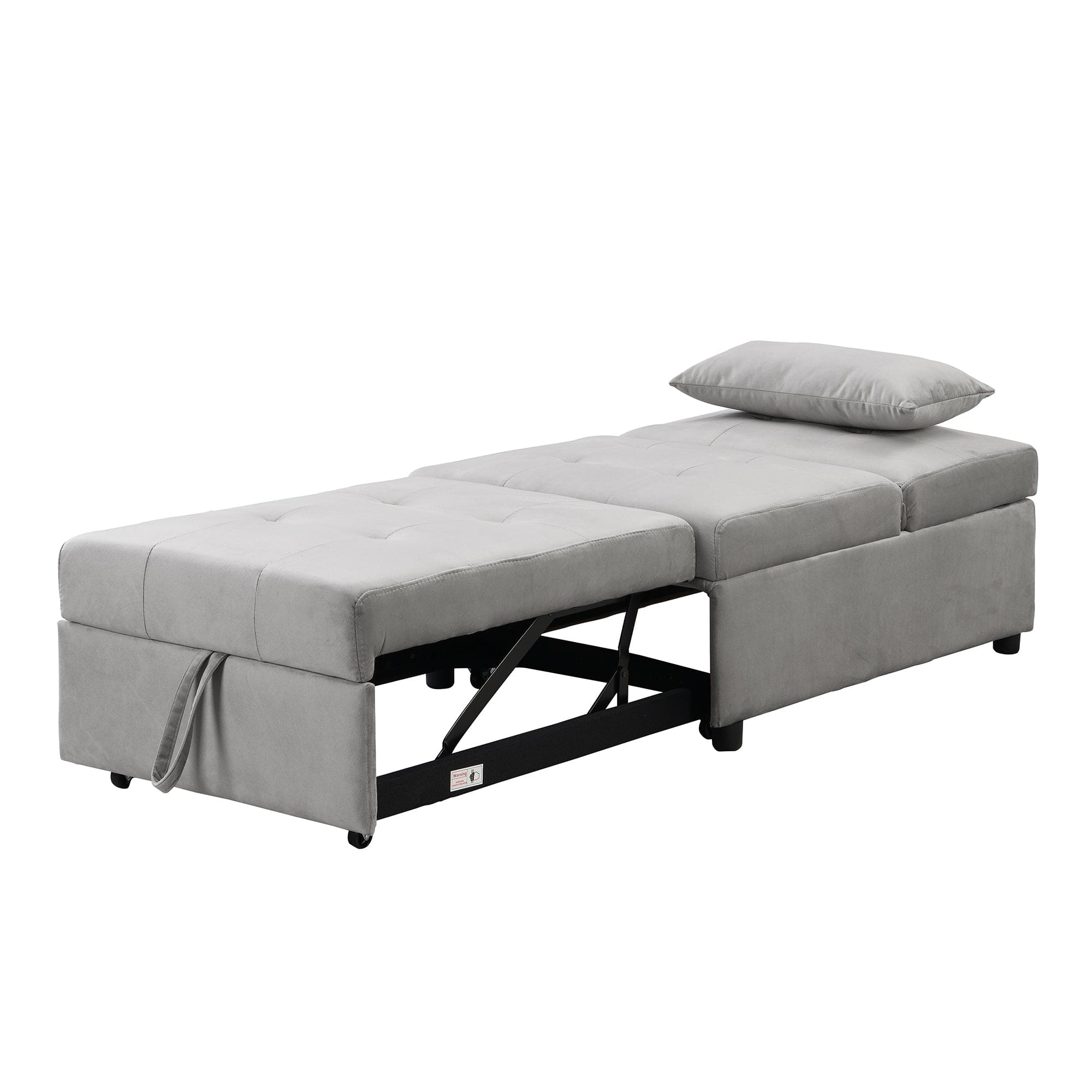 Folding Ottoman Sofa Bed  Gray