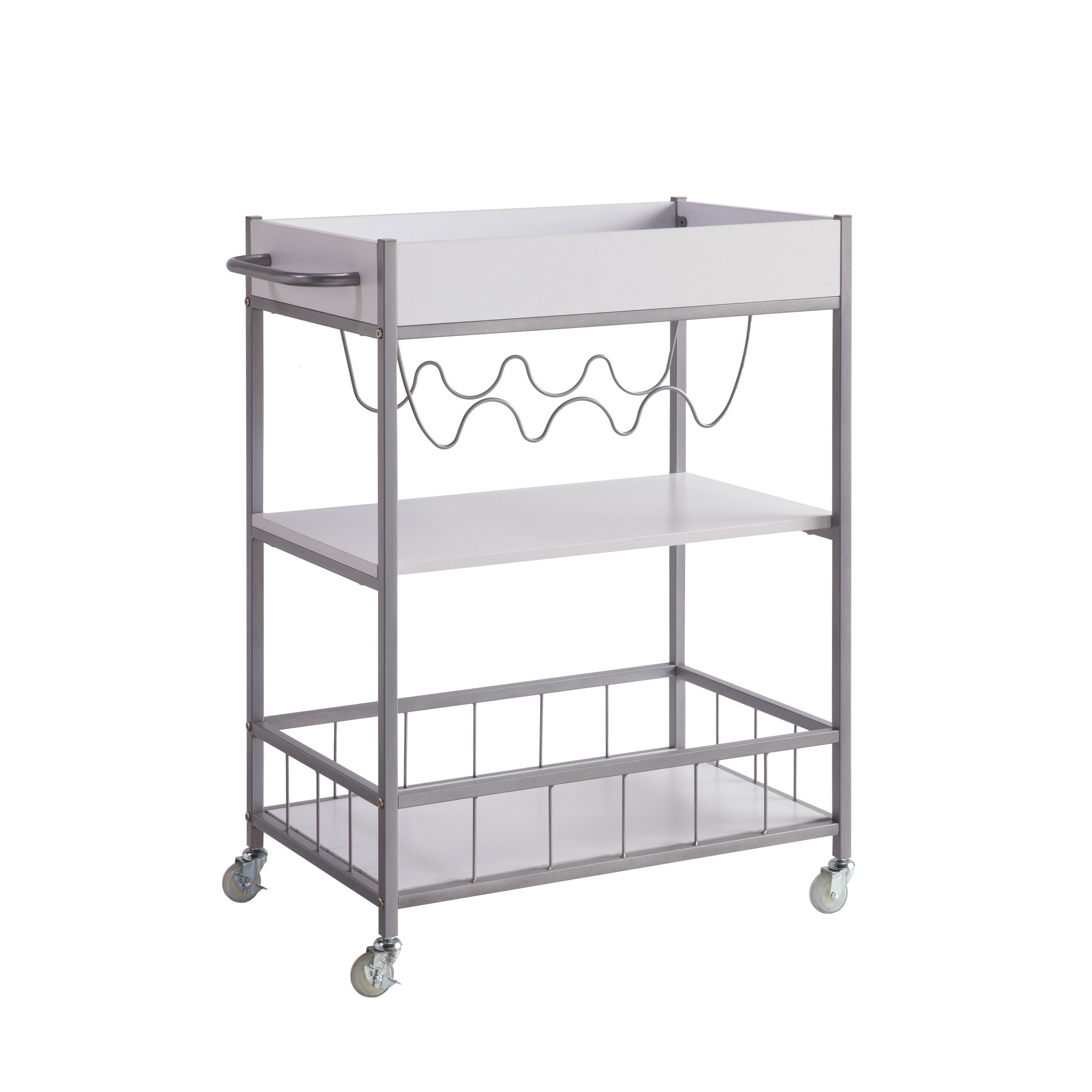 ID USA  223088 Kitchen Cart White & Silver