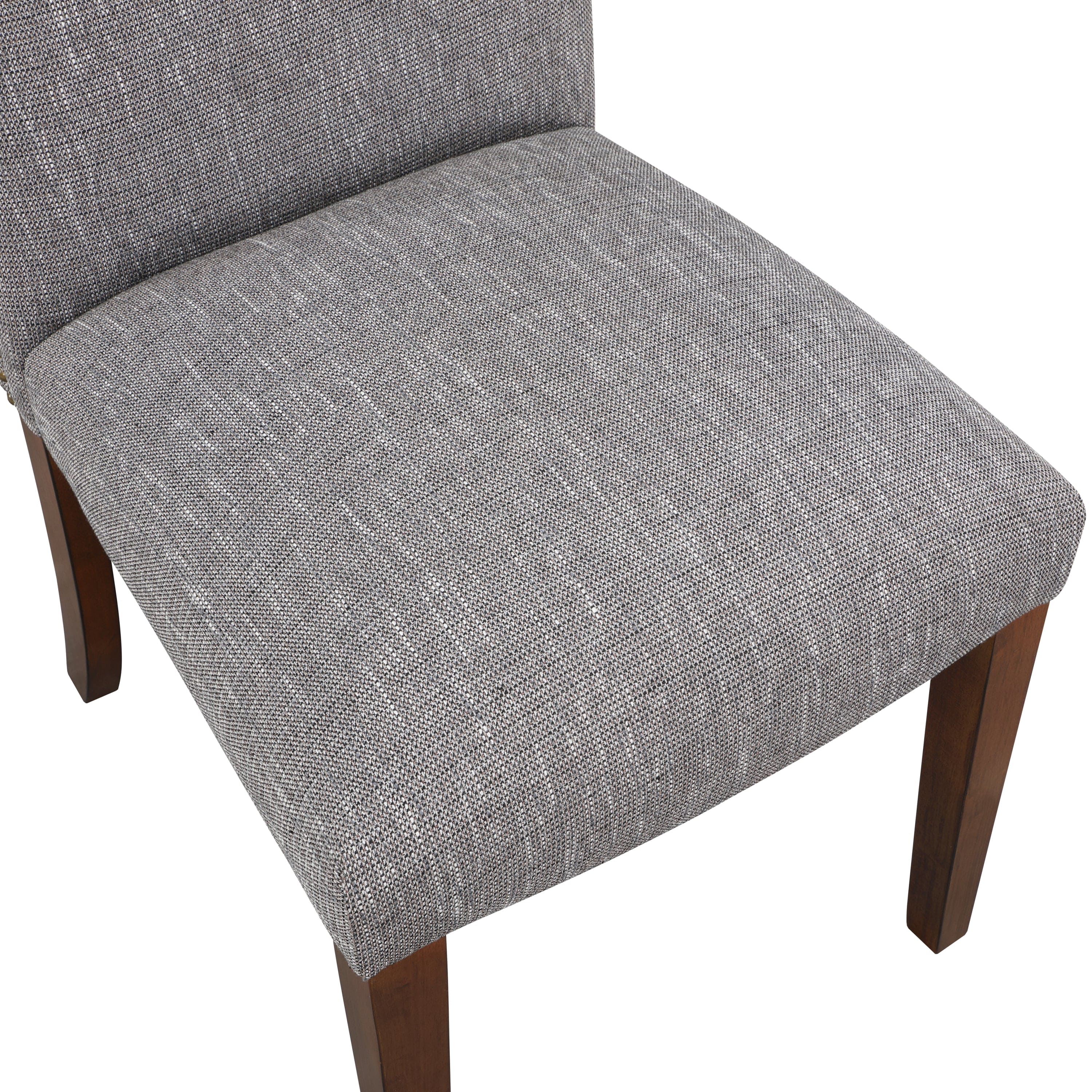 Sophia Ashen Grey Dining Chair in Performance Fabric with Nail Heads - Set of 2