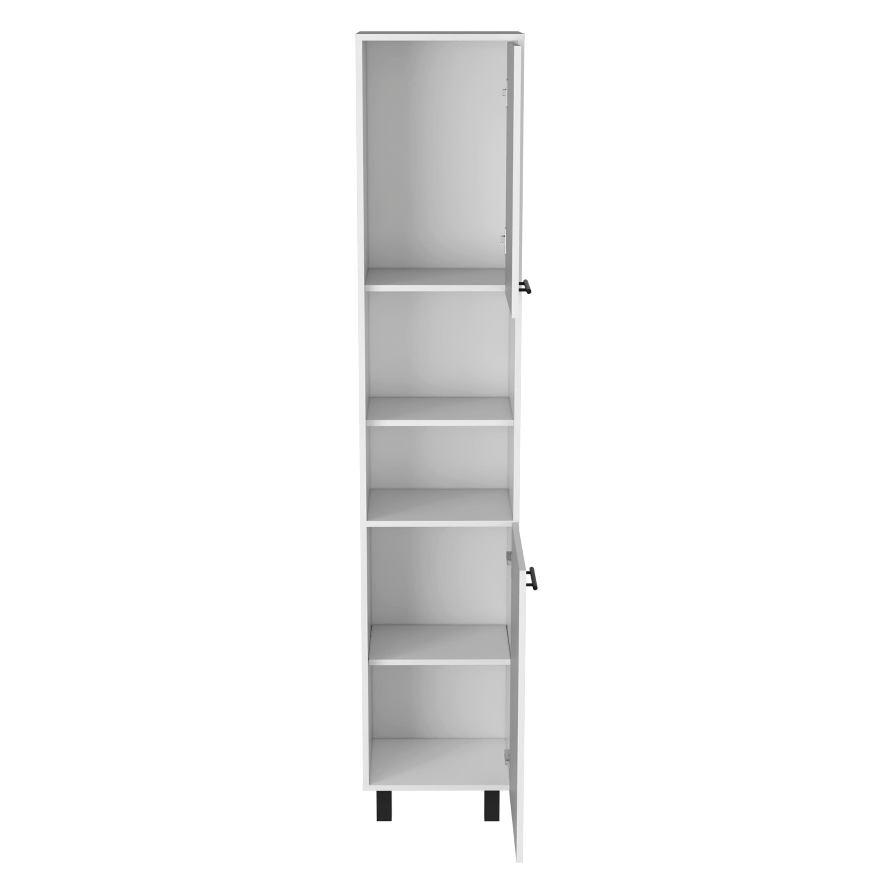 Pantry Cabinet Almada, Three Interior Shelves, White Finish