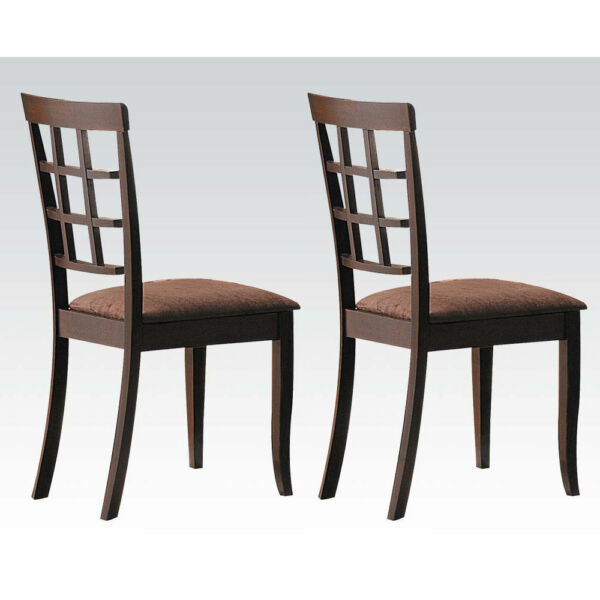 ACME Cardiff Side Chair (Set-2) in Dark Brown Microfiber & Espresso 06851