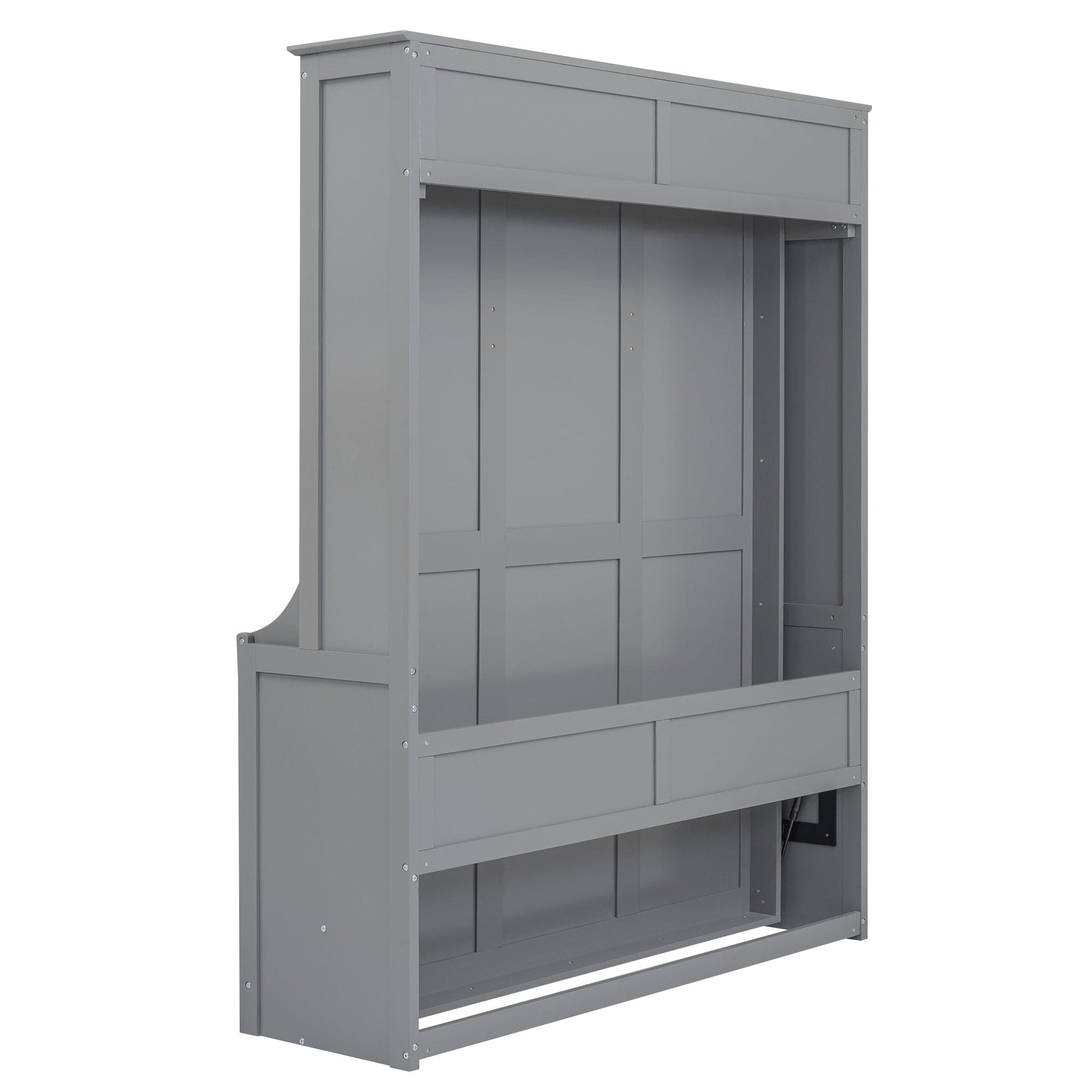 Queen Size Murphy Bed with a Shelf, Gray