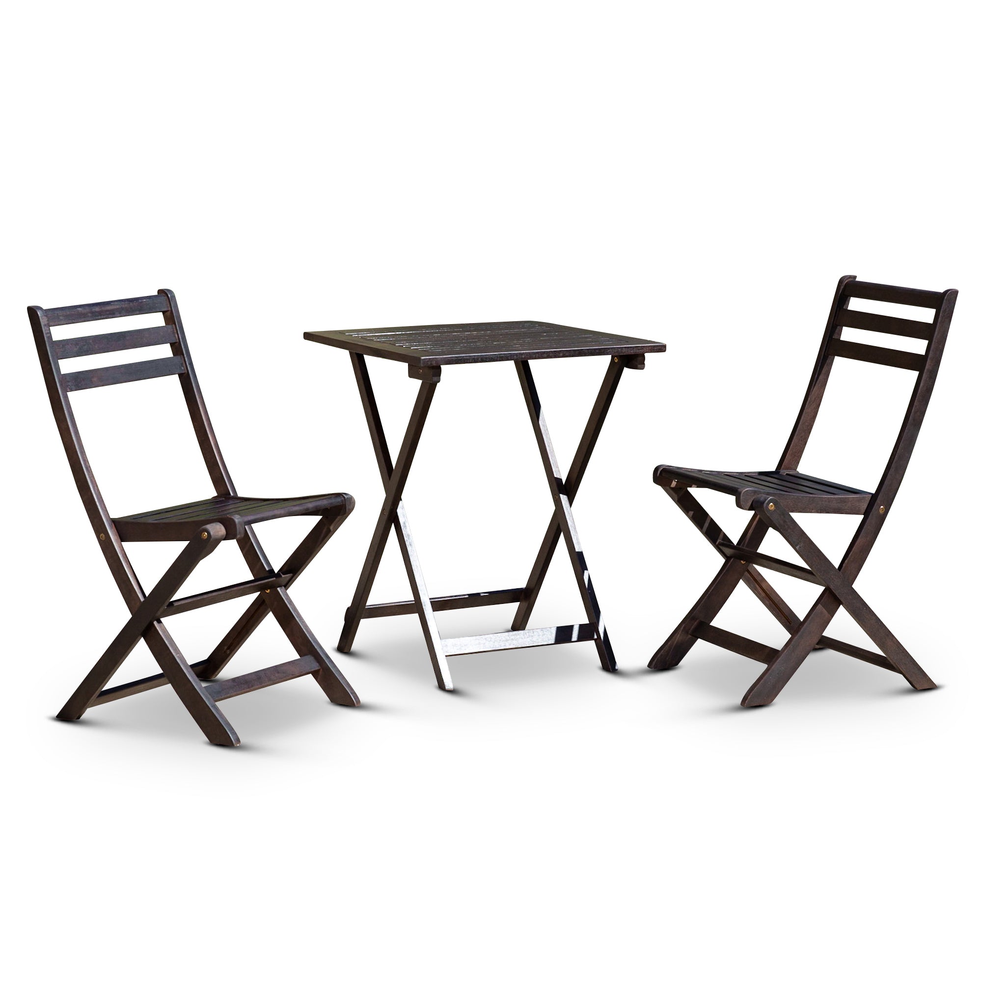 3-Piece Eucalyptus Bistro Set, Square, Espresso