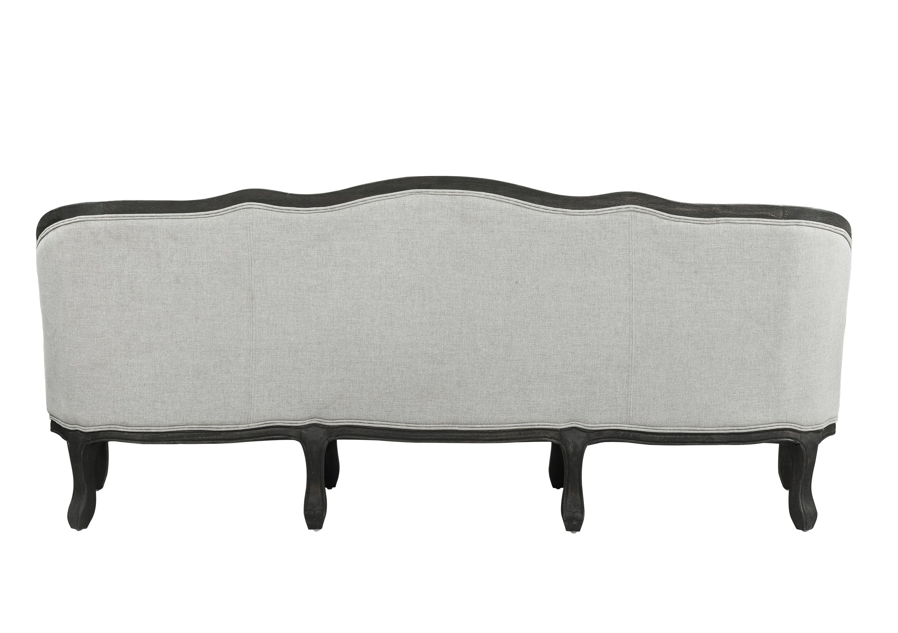 ACME Samael Sofa w/3 Pillows, Gray Linen & Dark Brown Finish LV01127