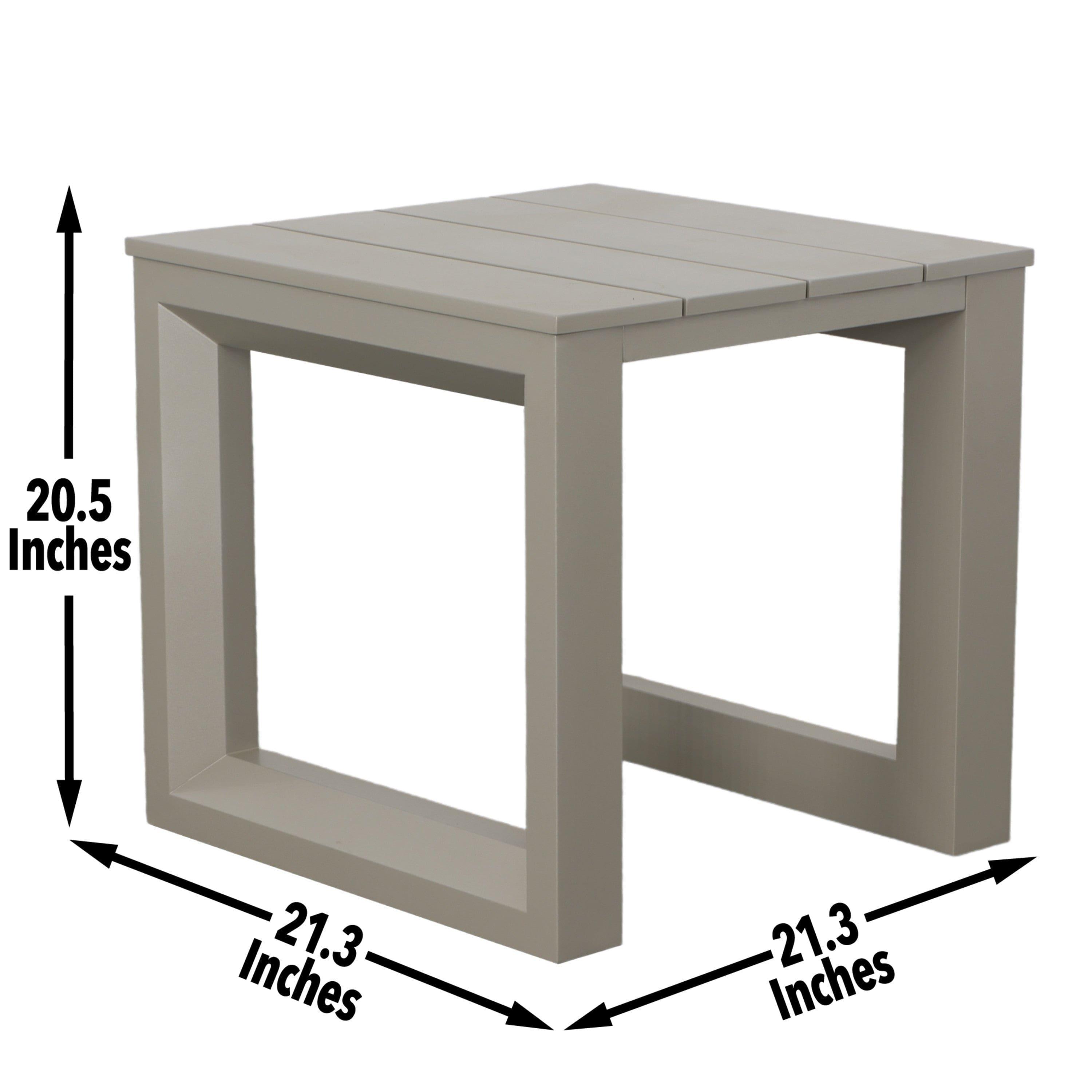 Versatile Patio End Table - Neutral Tones, Modern Geometric Pattern - Rust-Resistant Aluminum, Scratch and Weather-Resistant