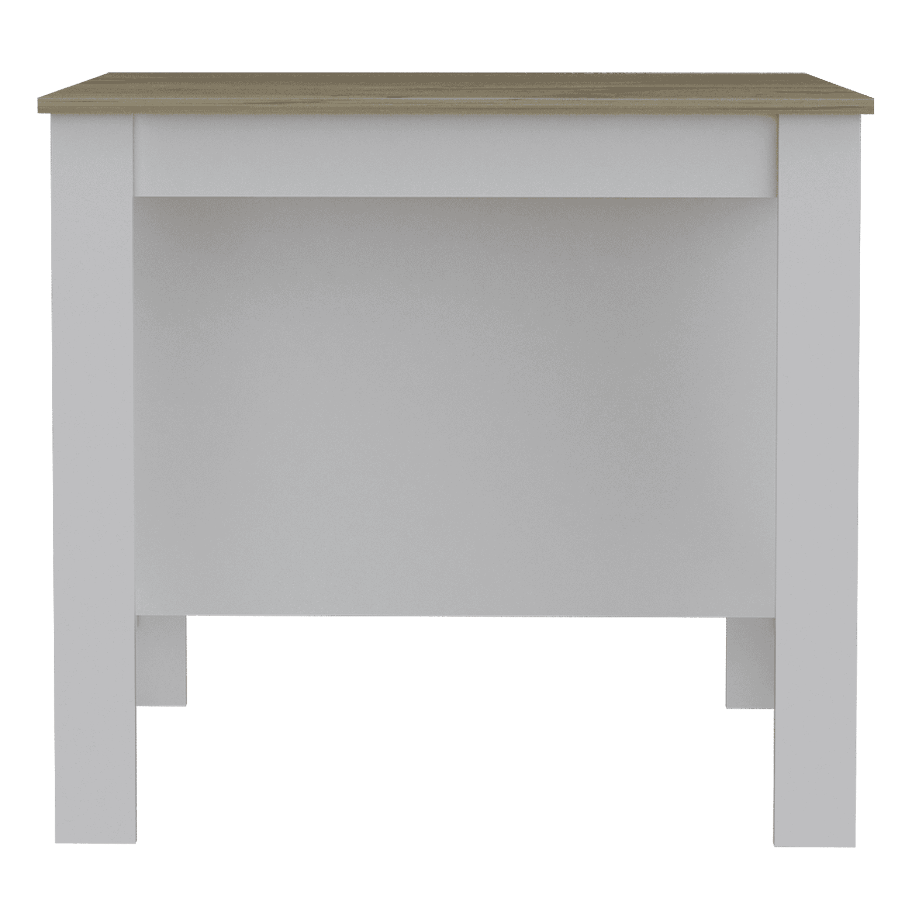 Kitchen Island Antibacterial Dozza,Three Shelves, Light Oak / White Finish