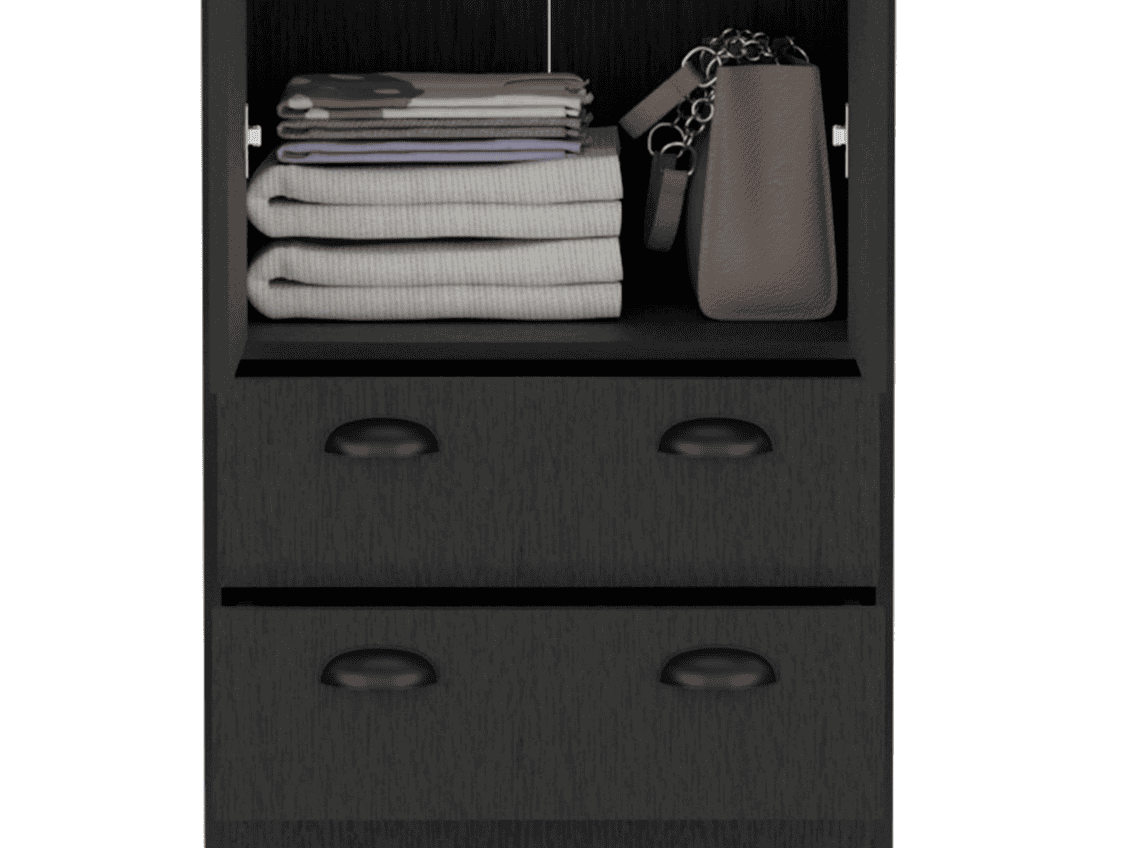 St Monans Armoire with Double Door and 2-Drawers -Black