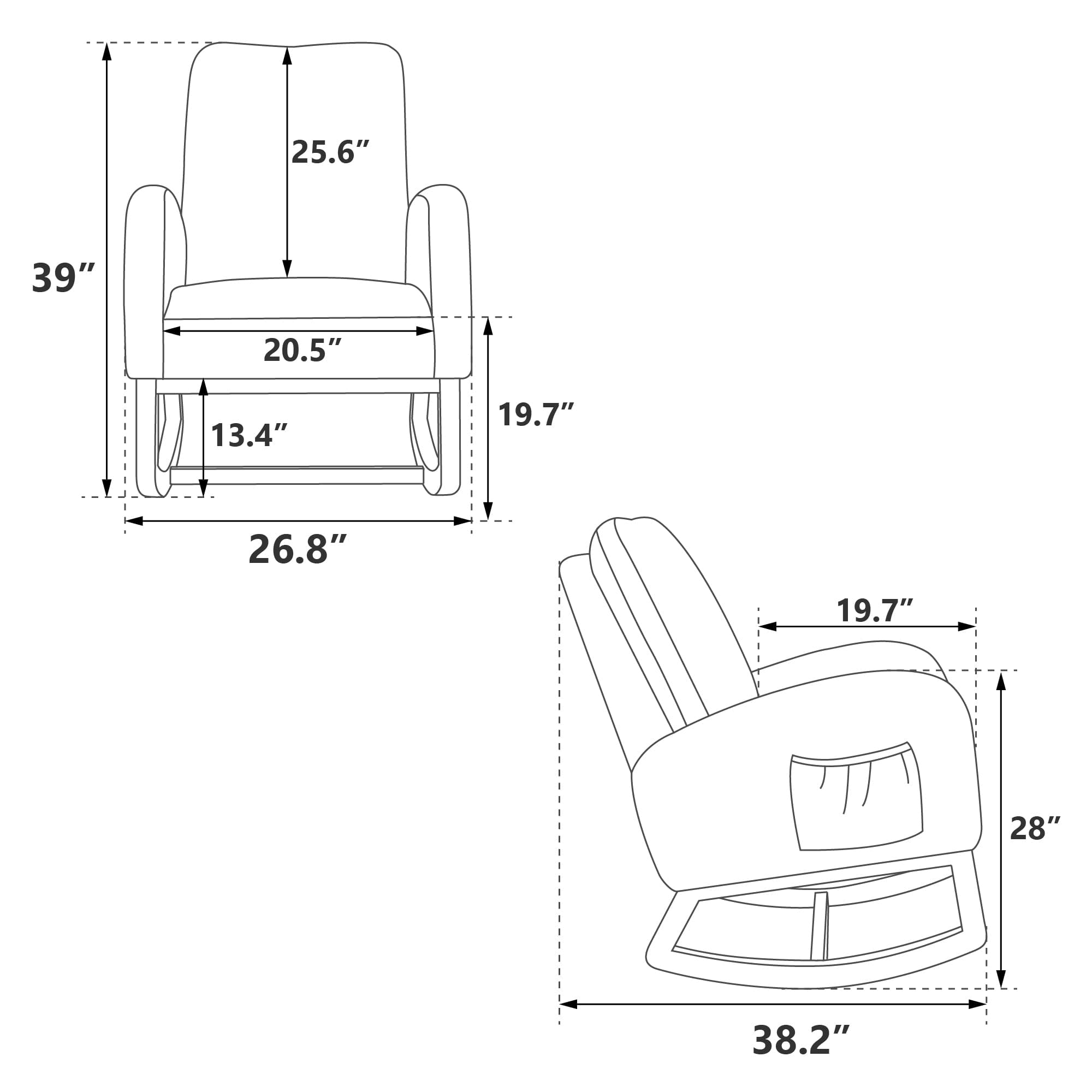 26.8"W Modern Rocking Chair for Nursery, Mid Century Accent Rocker Armchair With Side Pocket, Upholstered High Back Wooden Rocking Chair for Living Room Baby Kids Room Bedroom, Mustard Boucle