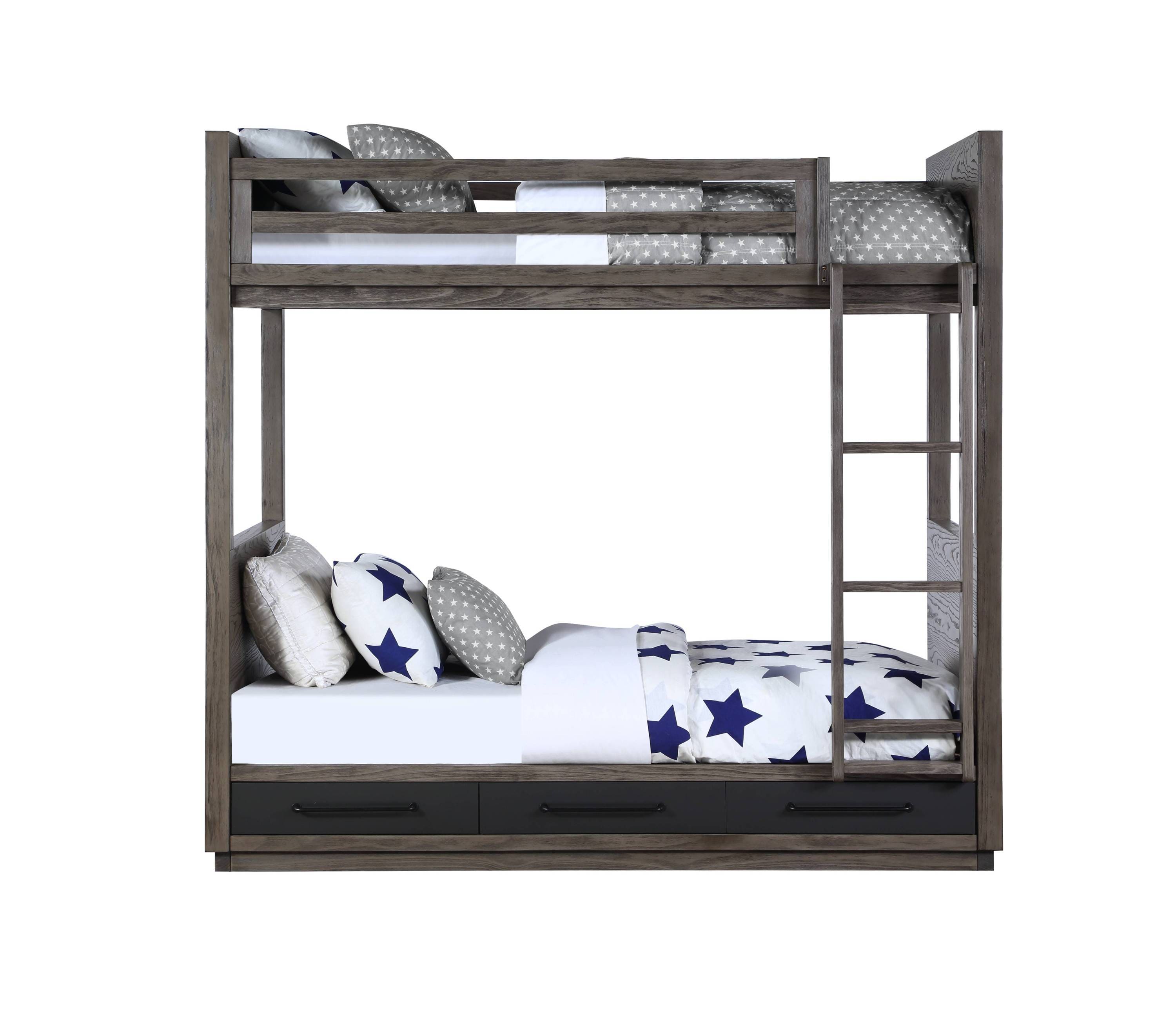 ACME Estevon T/T Bunk Bed in Gray Oak Finish BD00613