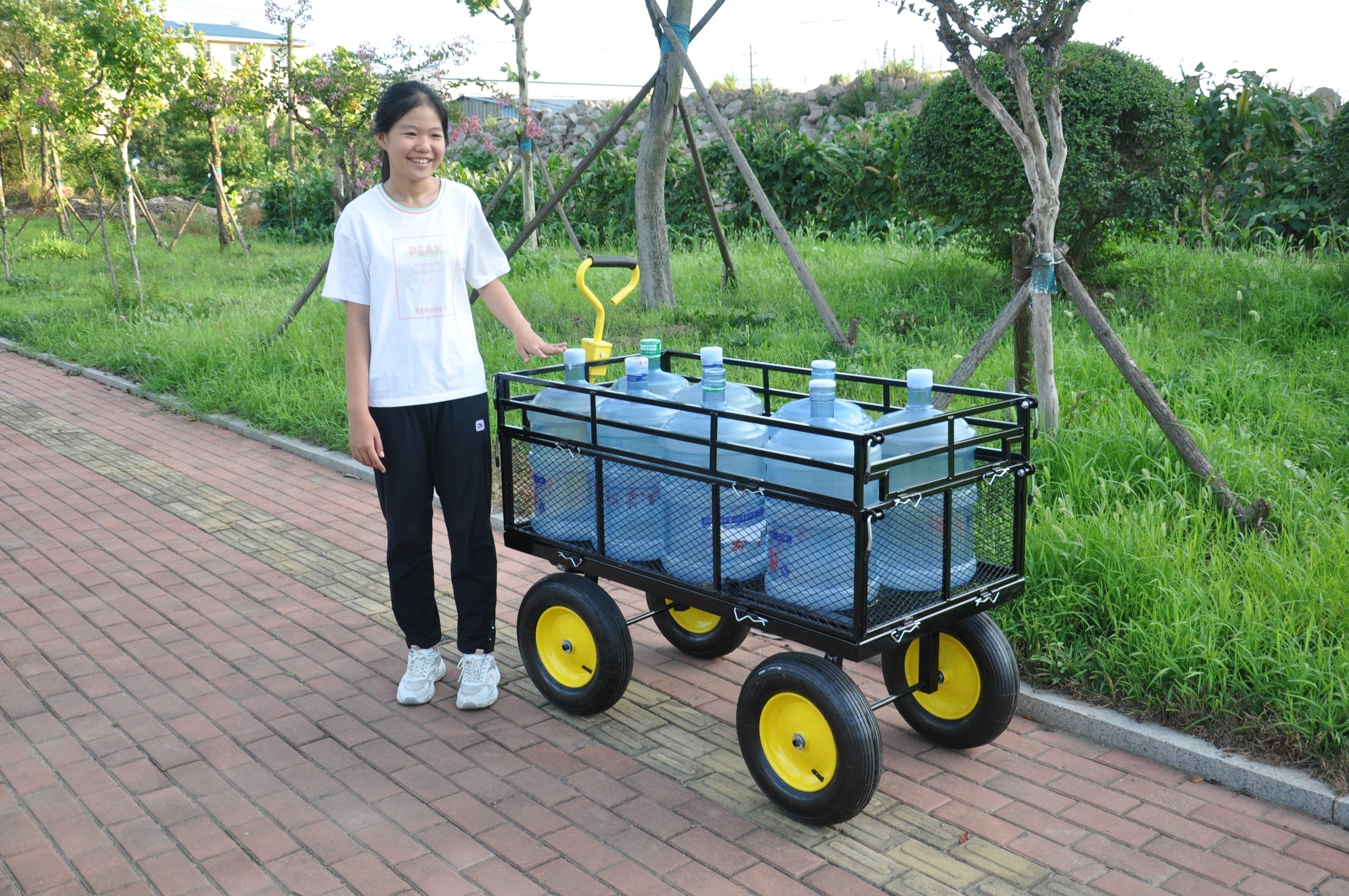 Big Wagon Cart Garden cart trucks make it easier to transport firewood Yellow+BlackB