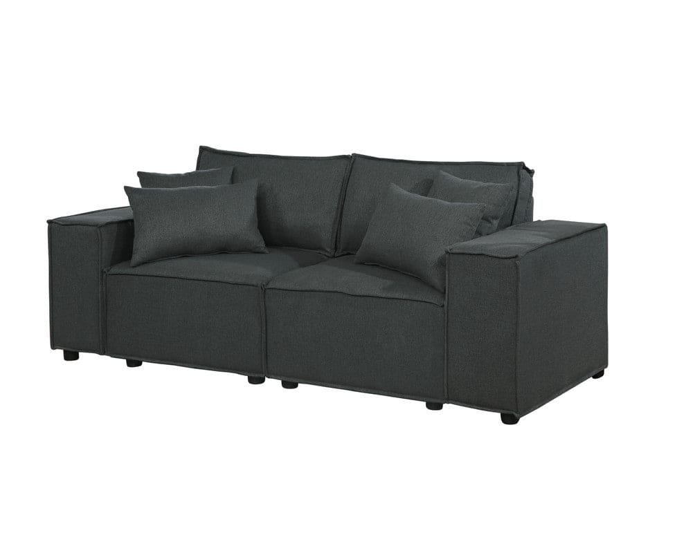 Elson Loveseat in Dark Gray Linen