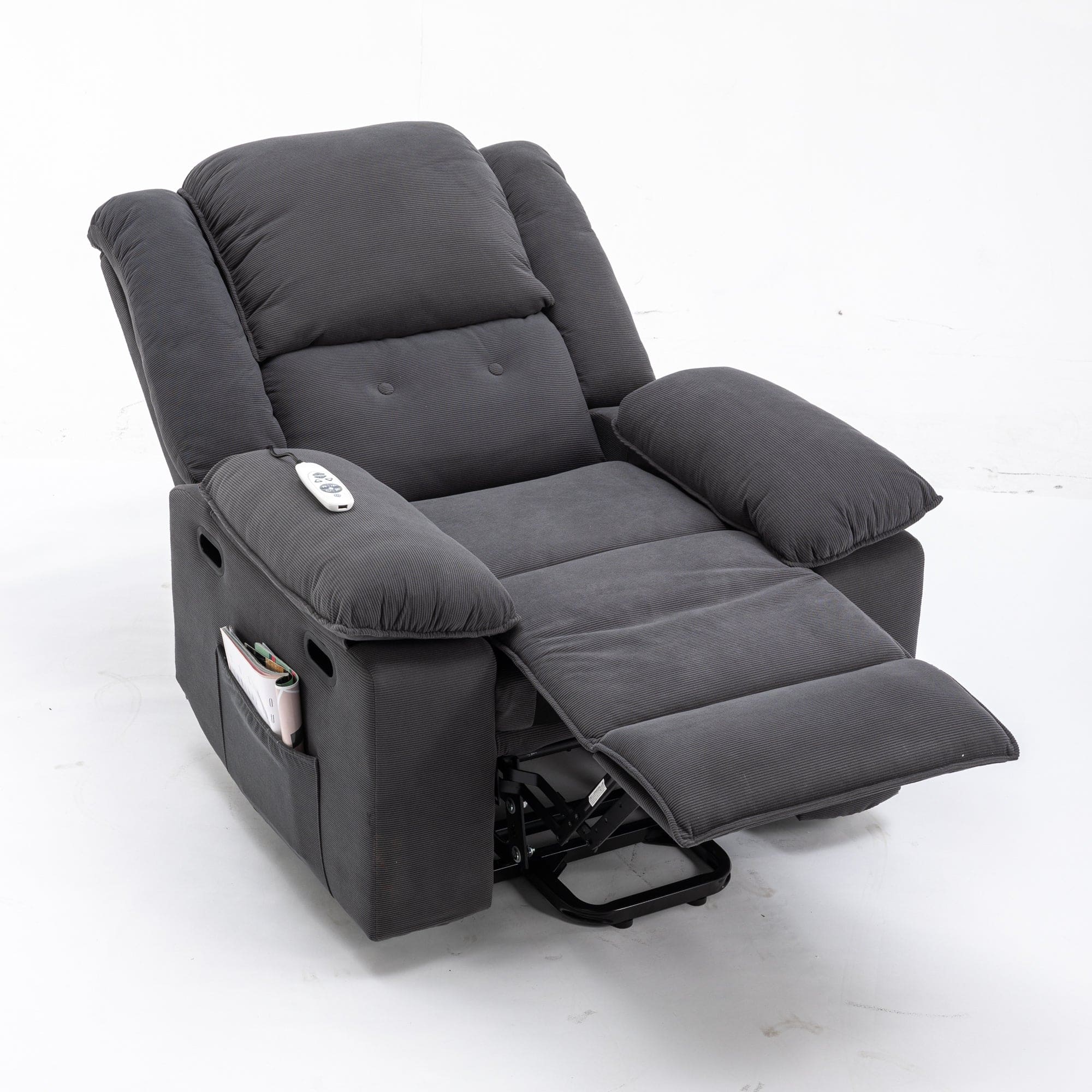 Massage Recliner,Power Lift Chair for Elderly with Adjustable Massage and Heating Function,Recliner Chair with Infinite Position and Side Pocket for Living Room ,Gray