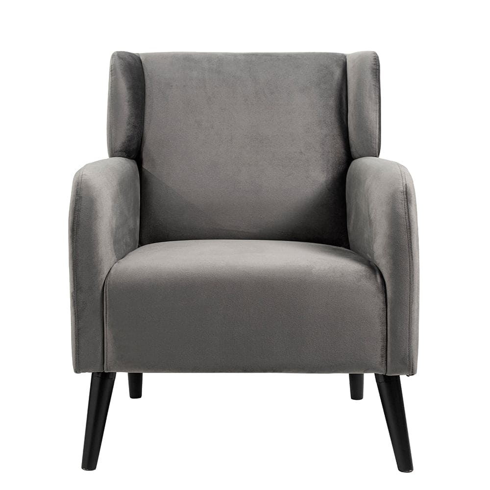 Gray Accent Chair, Fabric Upholstered Comfy Reading Armchair for Living Room, Bedroom Single Seat Sofa Chair, 27" x 31" x 33"