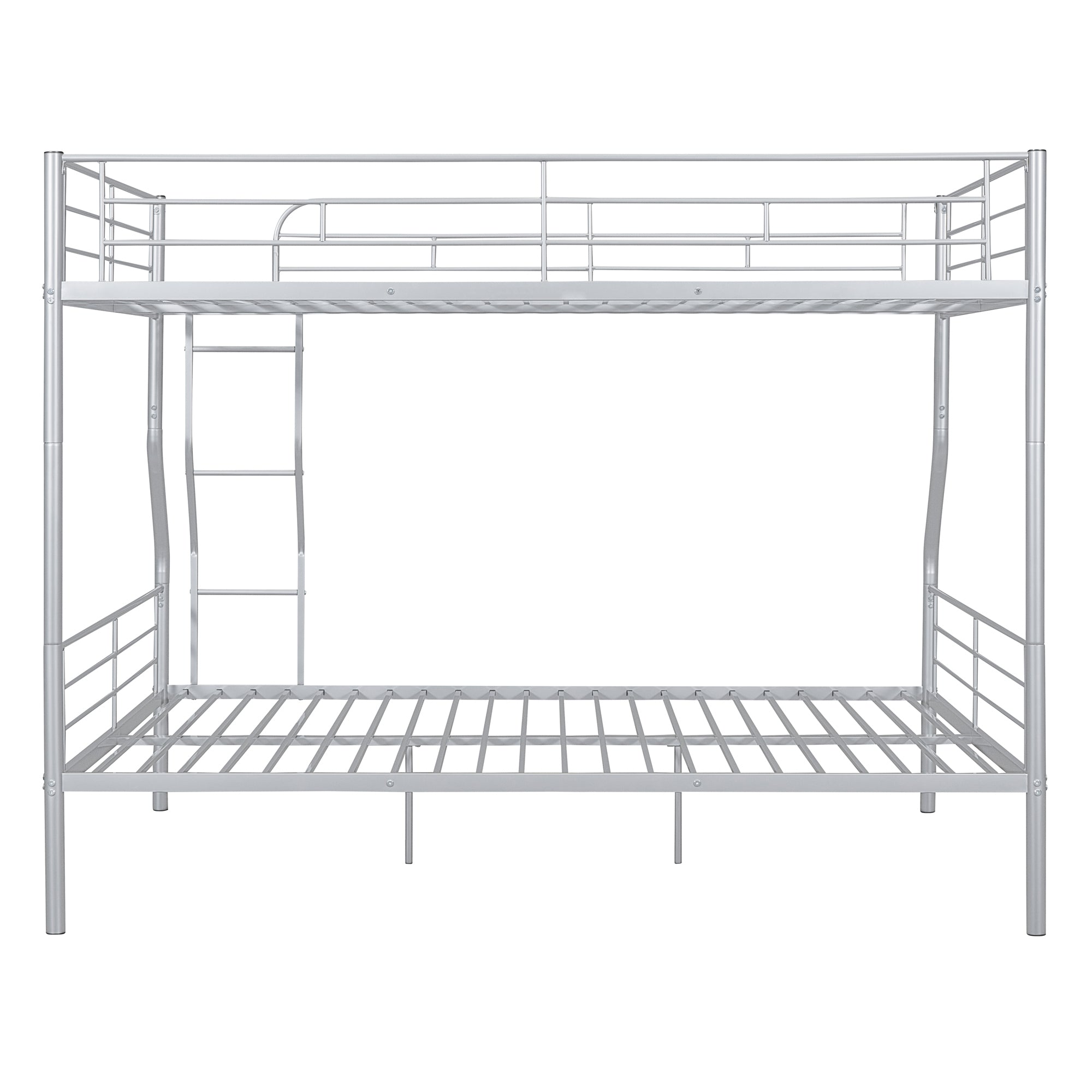 Full XL Over Queen Metal Bunk Bed, Sliver