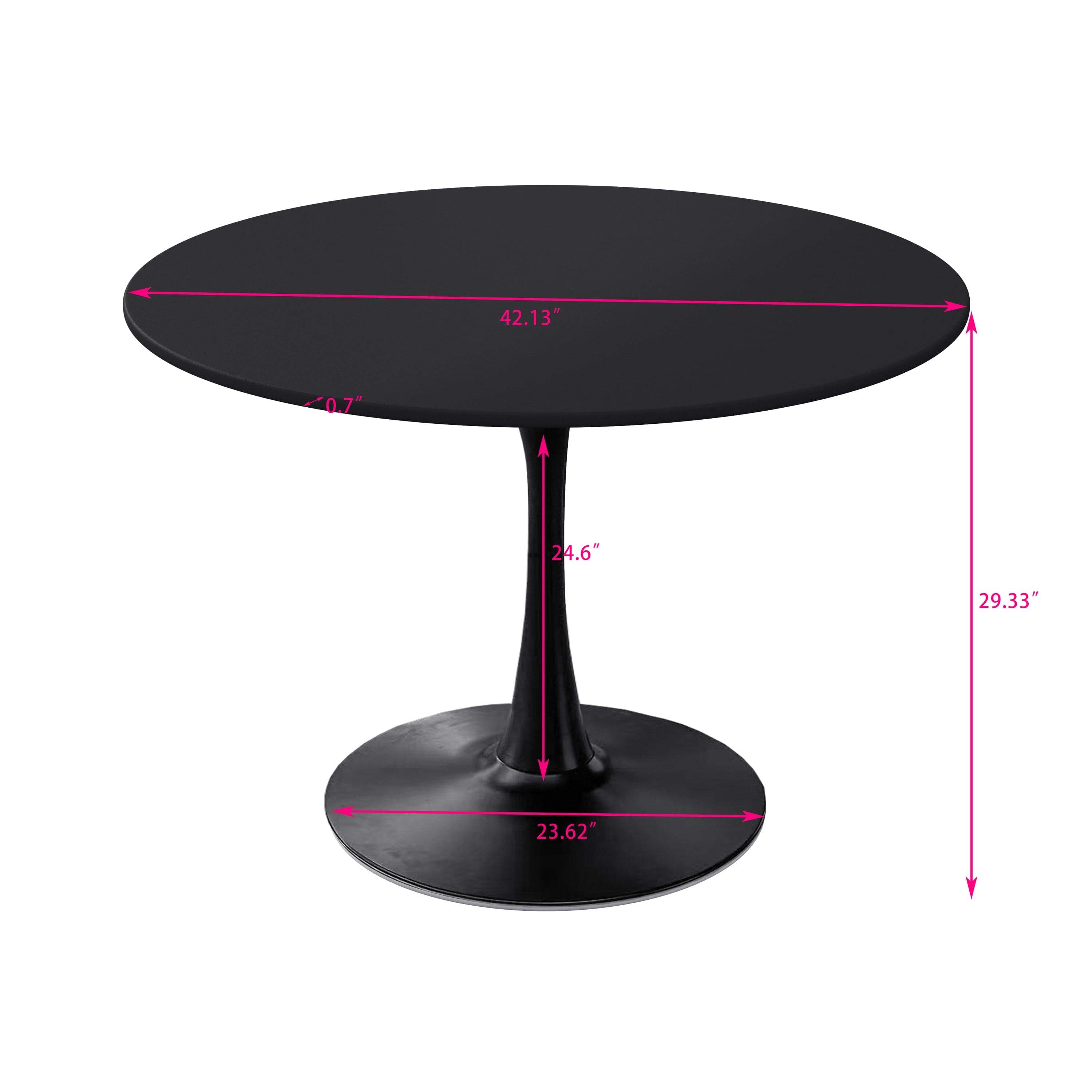 42.12"Modern Round Dining Table with Round MDF Table Top,Metal Base  Dining Table, End Table Leisure Coffee Table