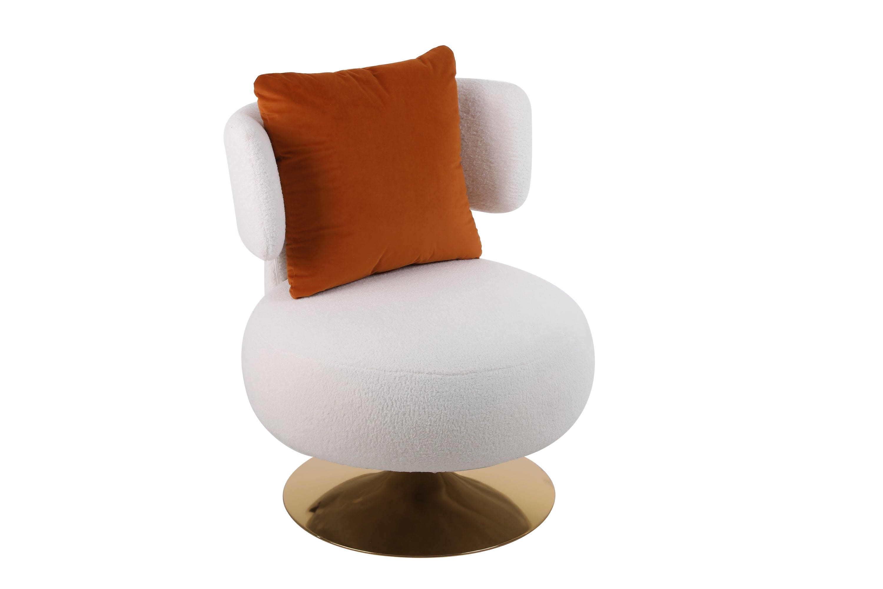 Swivel Accent Chair Armchair, Round Barrel Chair in Fabric for Living Room Bedroom