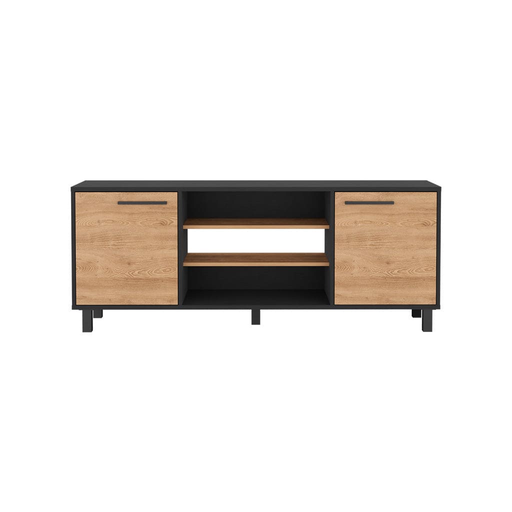 Tv Stand for TV´s up 55" Washington, Four Shelves, Black Wengue / Pine Finish