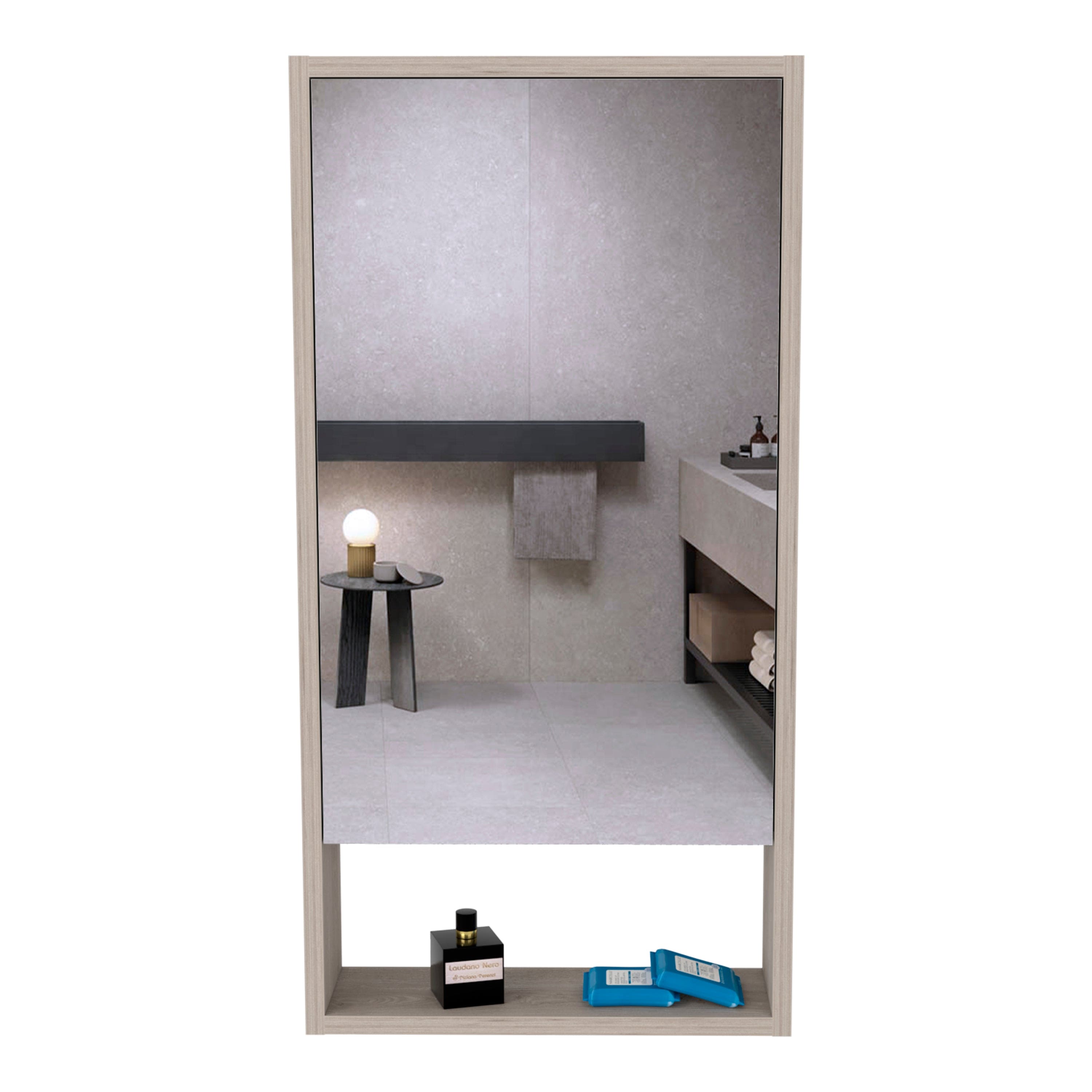 Medicine Cabinet Irvine, One External Shelf, Light Gray Finish