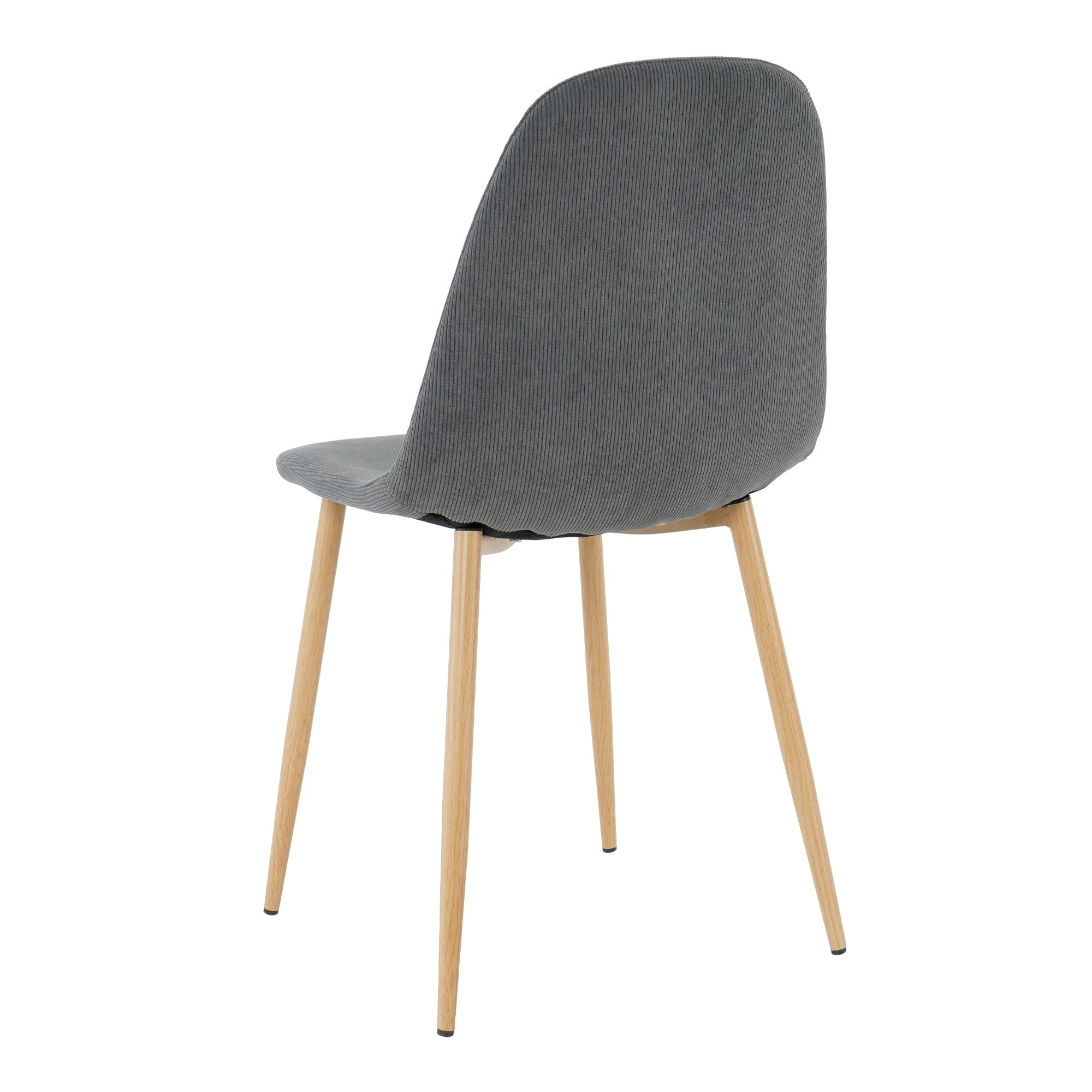 Deep Grey Modern Fabric Chairs with wood-transfer Metal Leg set of 4