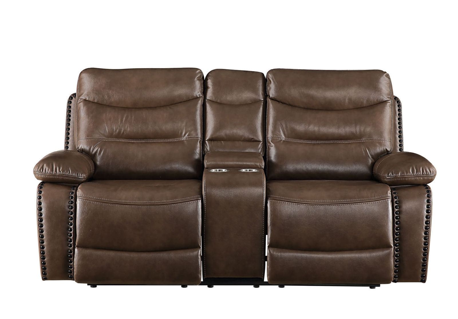 ACME Aashi Loveseat w/Console (Motion), Brown Leather-Gel Match 55421