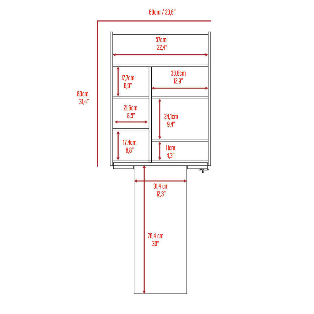 Canyon 4-Door 1-Drawer 2-piece Kitchen Set, Pantry and Functional Table Light Gray