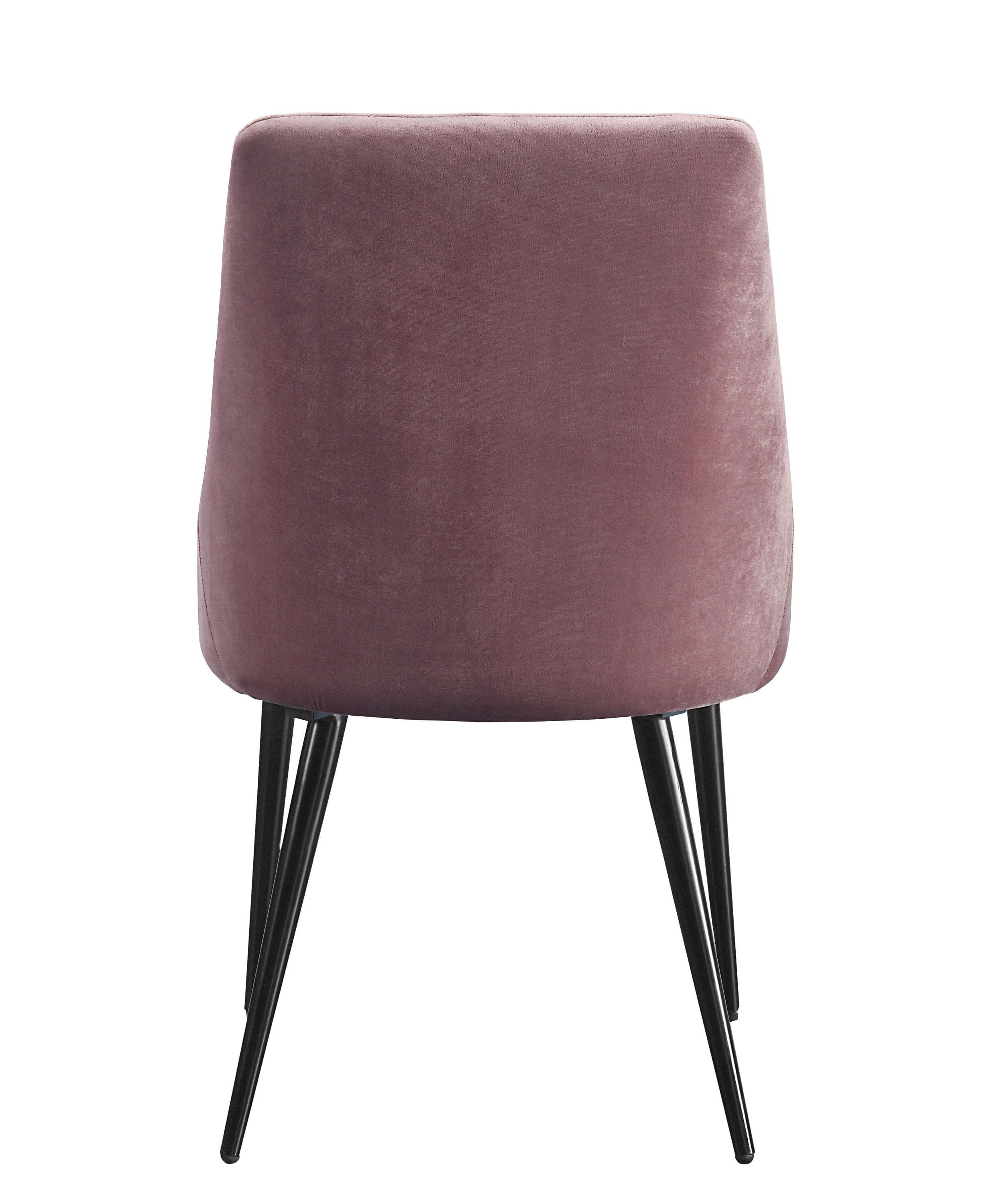 ACME Caspian Side Chair, Pink Fabric & Black Finish 74012