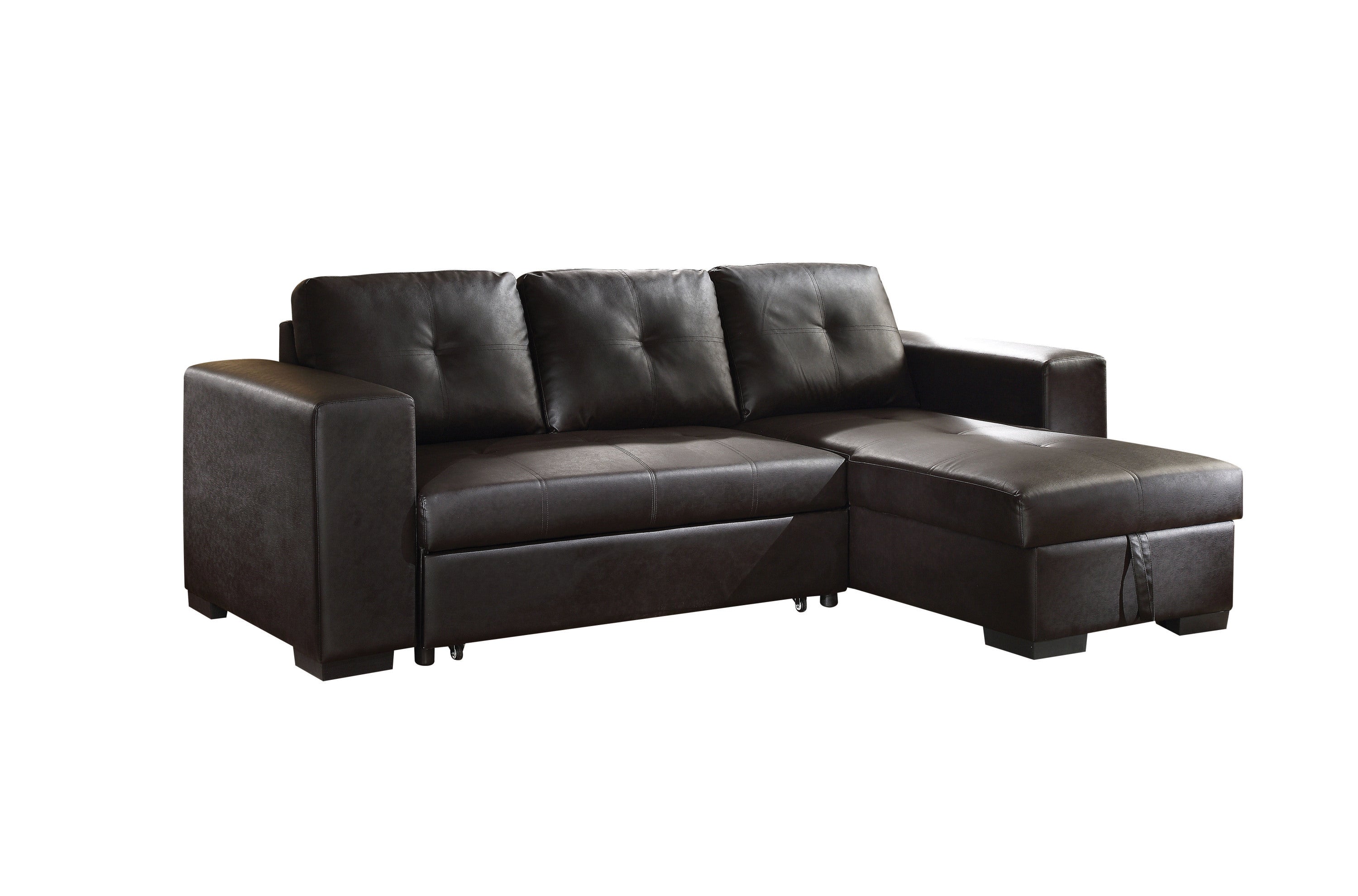 ACME Lloyd Sectional Sofa w/Sleeper in Black PU 53345