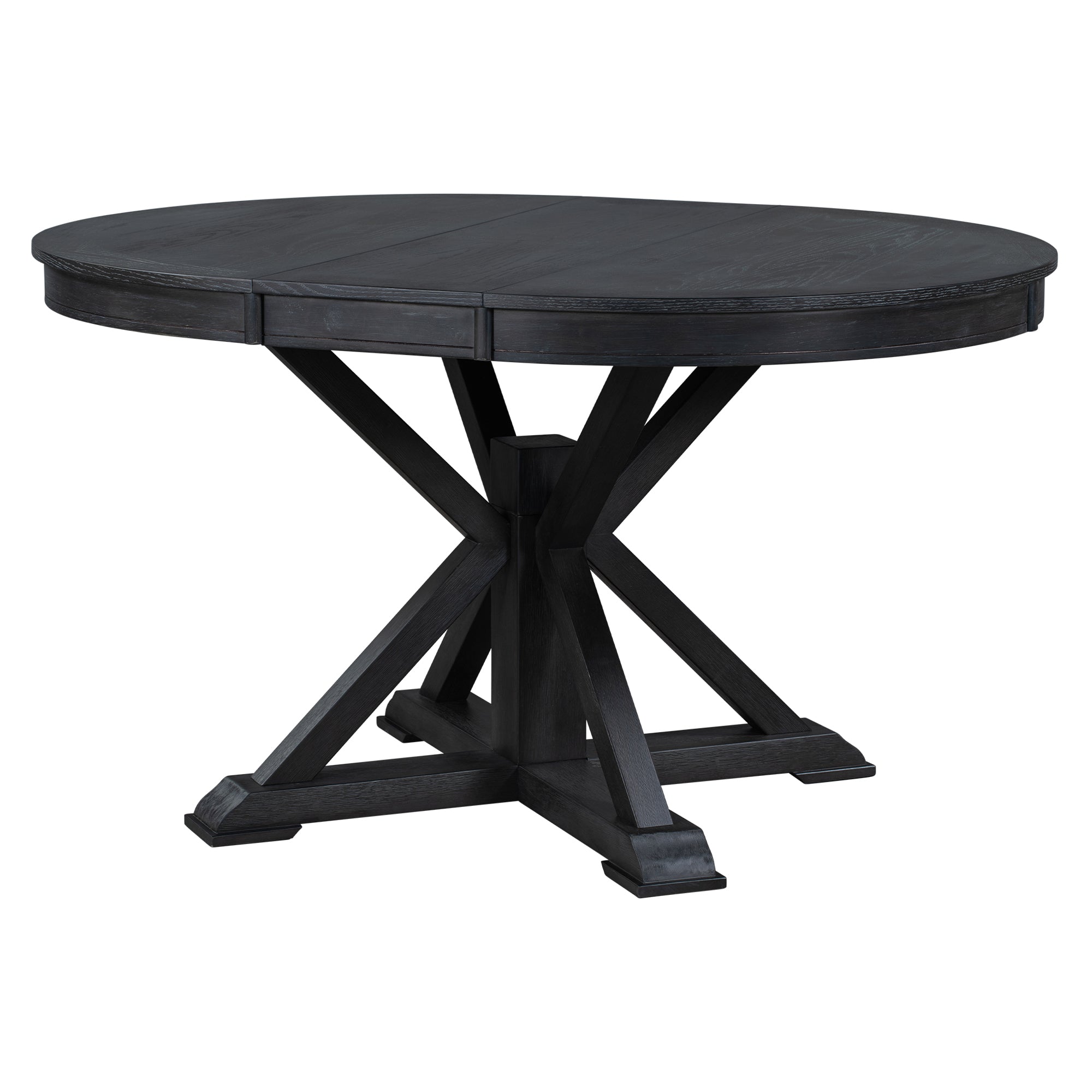 TREXM Retro Functional Extendable Dining Table with a 12" Leaf for Dining Room and Living Room (Espresso)