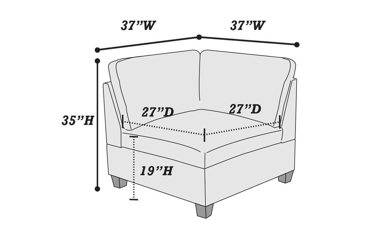 Living Room Furniture Grey Chenille Modular Sofa Set 6pc Set Sofa Loveseat Modern Couch 4x Corner Wedge 1x Armless Chairs and 1x Ottoman Plywood