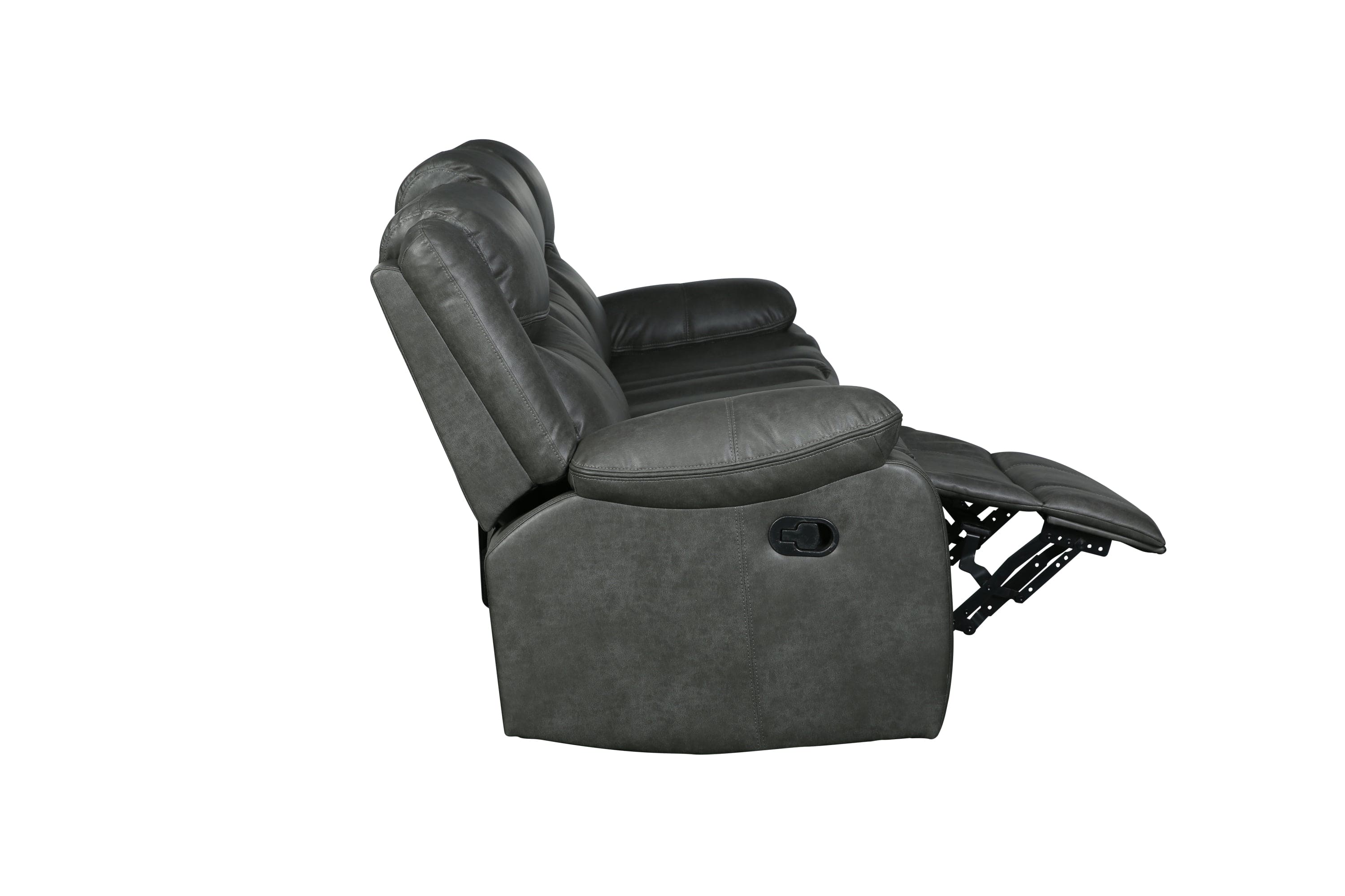 Global United Transitional Leather-Air Reclining Loveseat