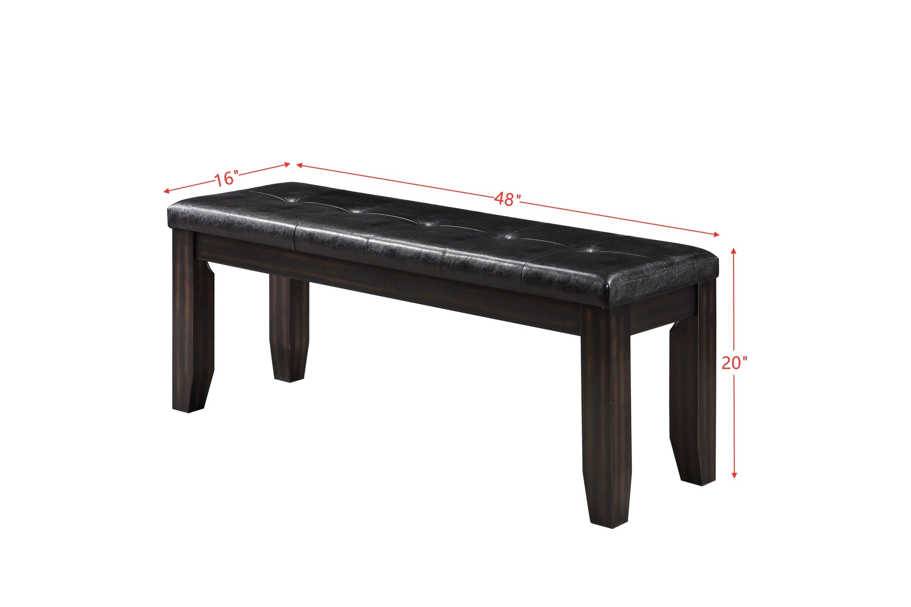 ACME Urbana Bench in Black PU & Espresso 74625