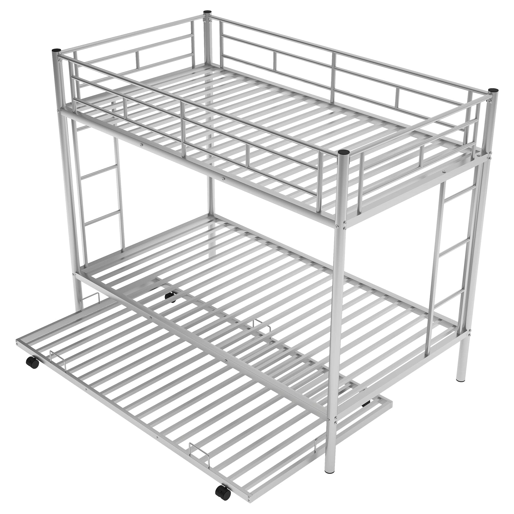 Twin over Twin Bunk Bed with Trundle, Silver(OLD SKU:MF192387AAN)