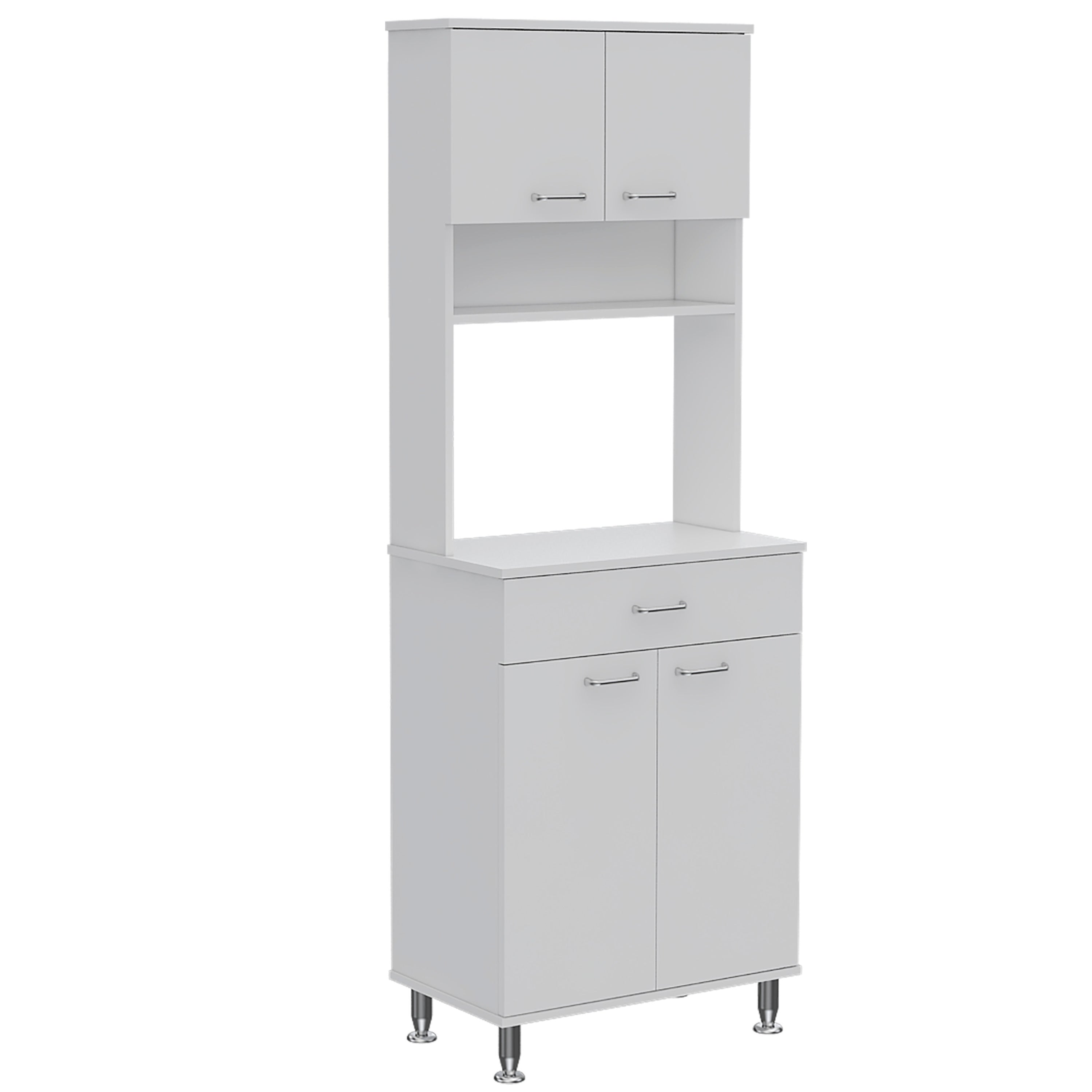 Pantry Piacenza,Two Double Door Cabinet, White Finish