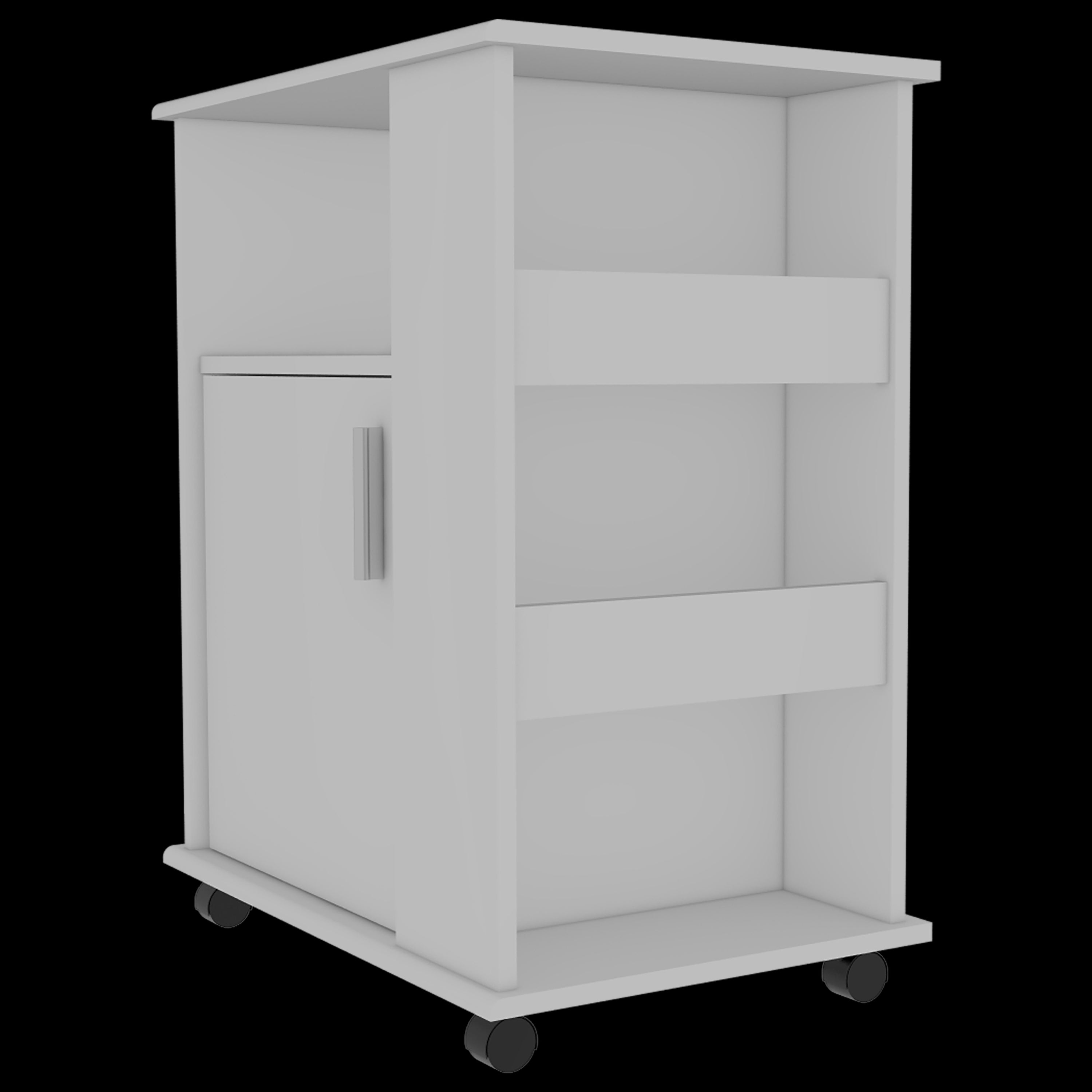 Tournament 6-Shelf 1-Door 3-Drawer 2-piece Kitchen Set, Kitchen Island and Kitchen Cart White and Light Oak