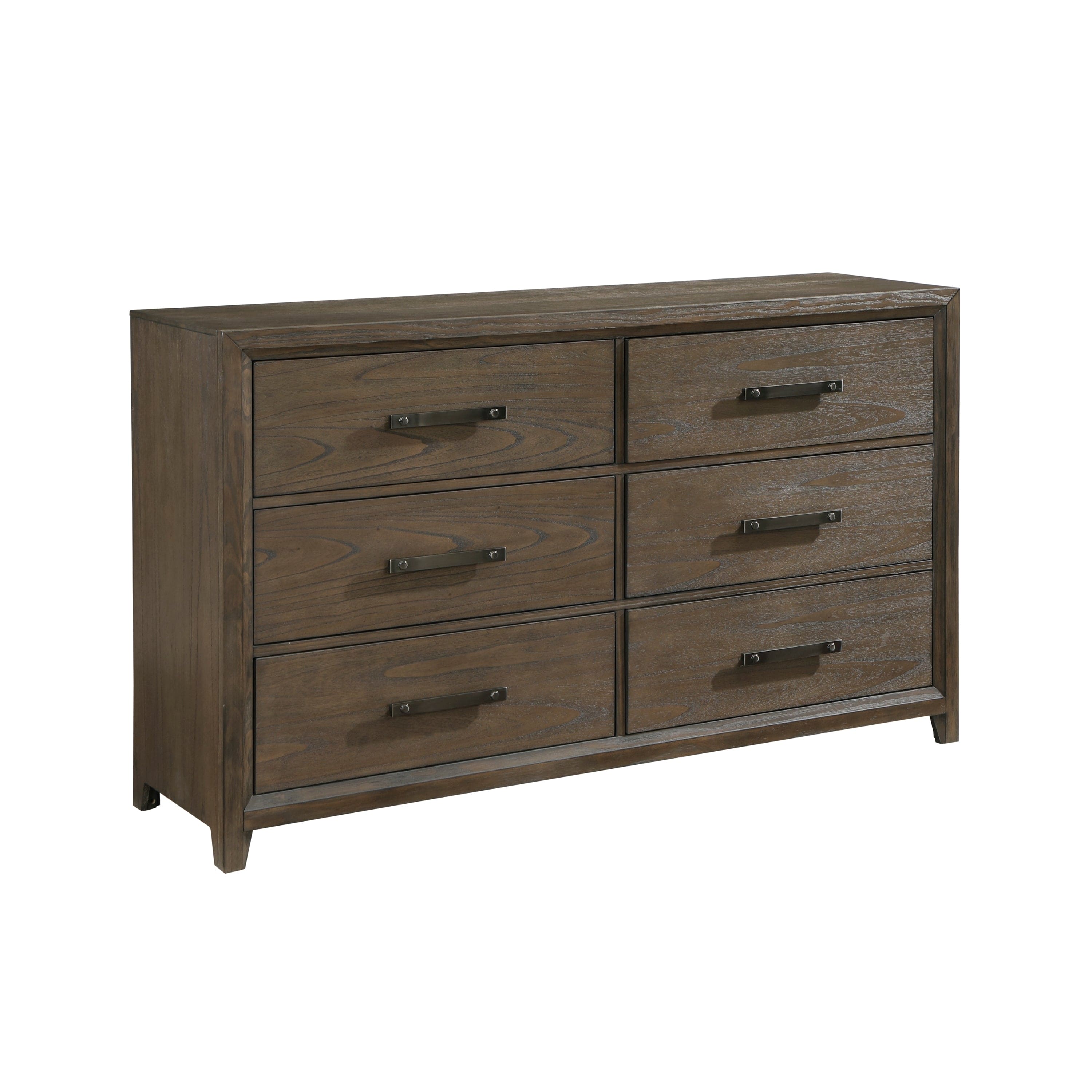 Dark Walnut Finish Dresser of 6 Drawers Classic Design Bedroom Furniture 1pc