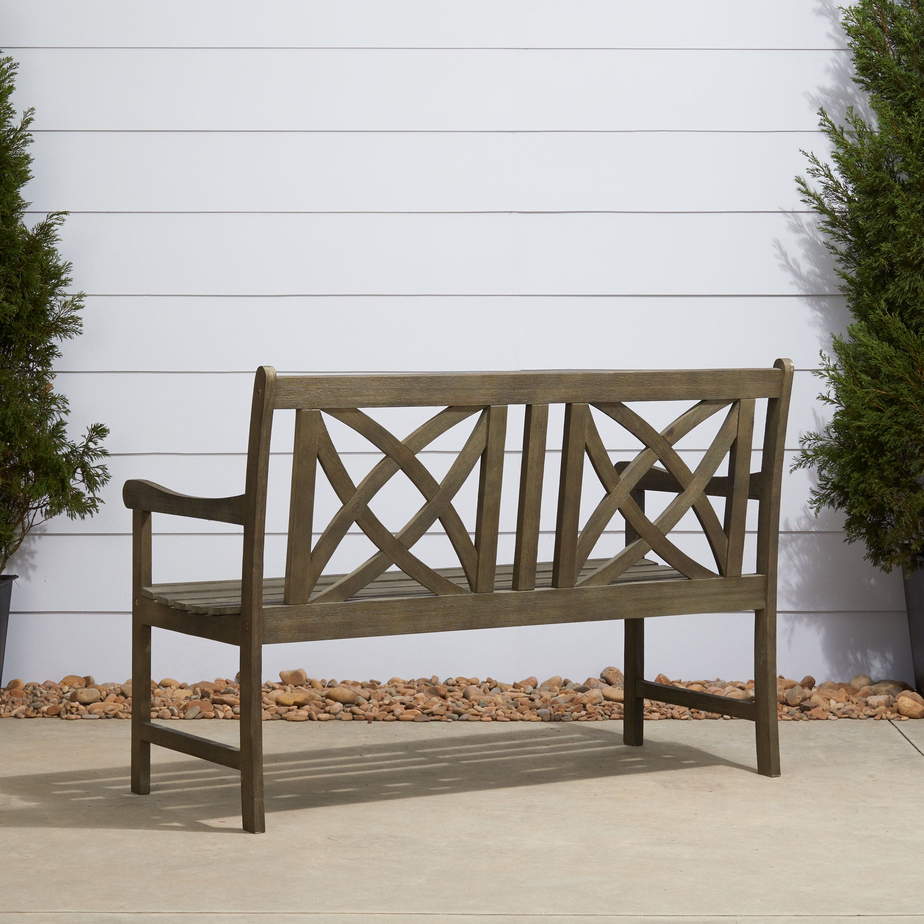 Renaissance Outdoor Patio 4-foot Hand-scraped Wood Garden Bench