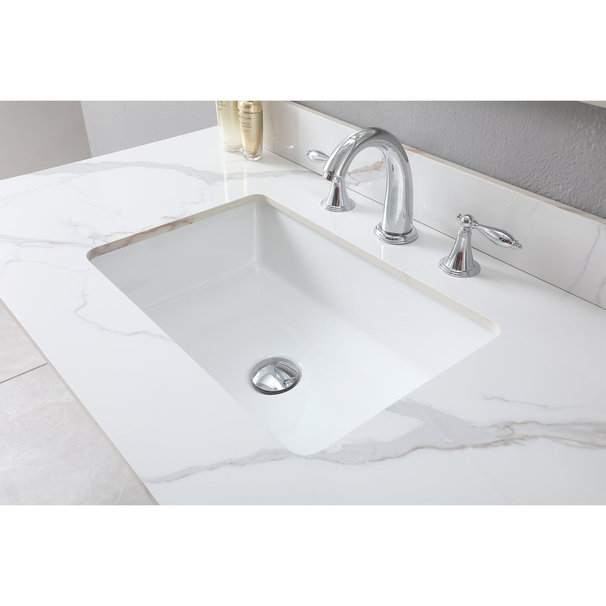 Montary 43x22inch bathroom vantiy top sintered stone carrara gold with 3 faucet hole  for bathroom cabinet .