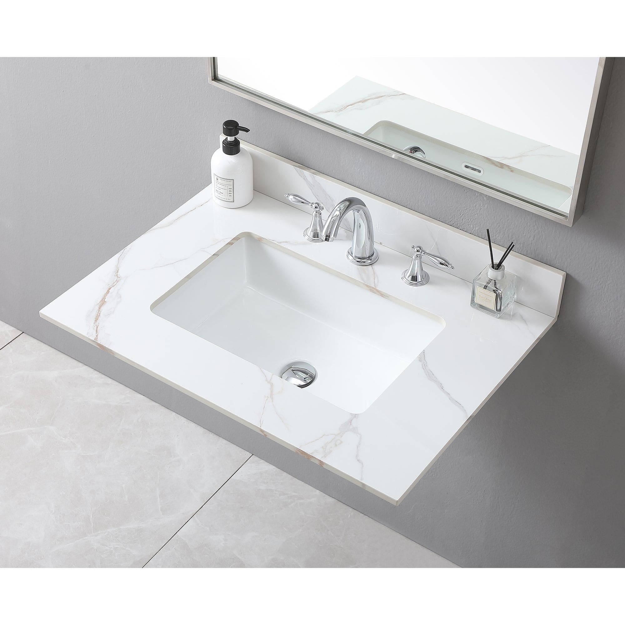 Montary 31inch bathroom vanity top stone carrara gold