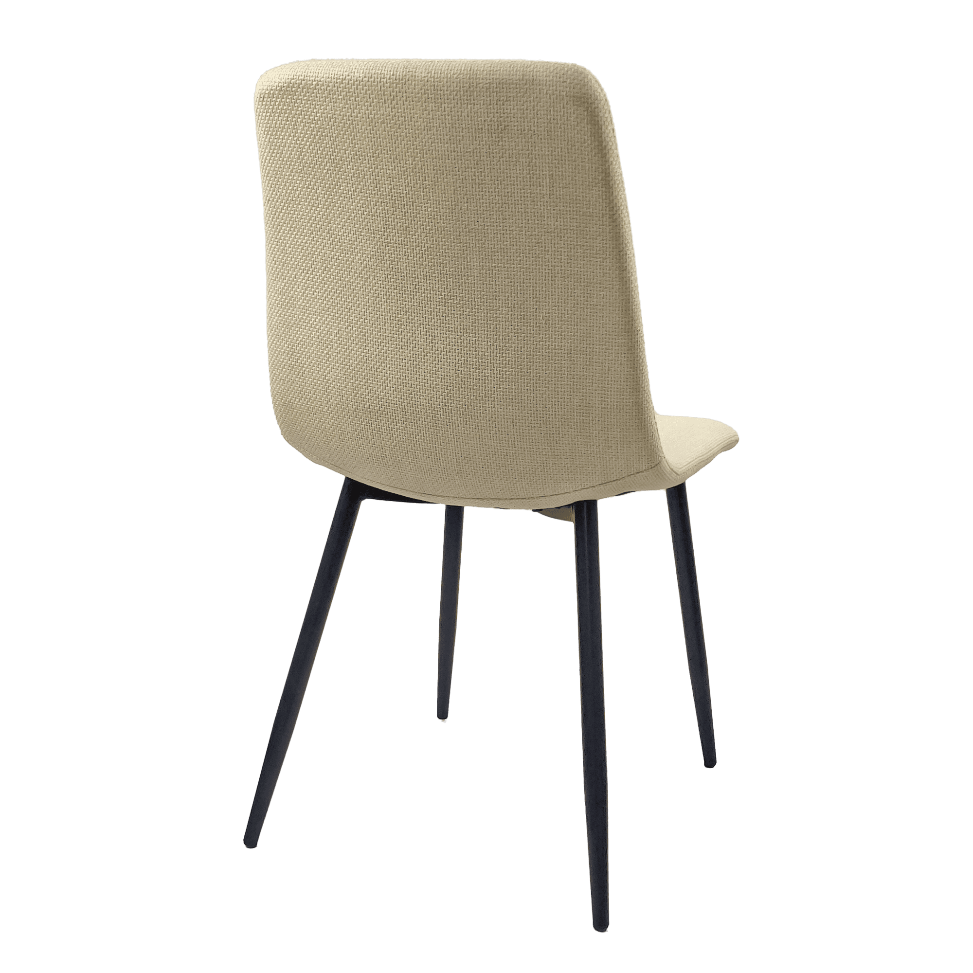 Dining Chairs Set of 4,Modern Kitchen Dining Room Chairs,Upholstered Dining Accent Chairs in linen Cushion Seat and Sturdy Black Metal Legs .Fabric dining chairs (Beige)