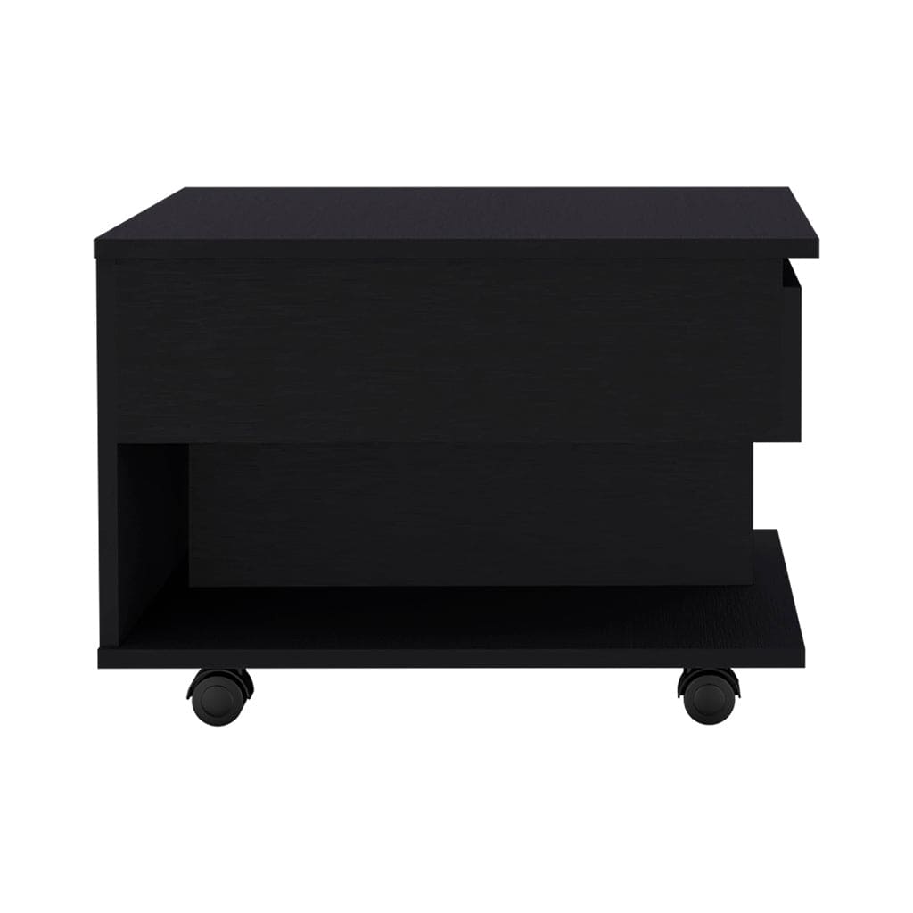 Lift Top Coffee Table Mercuri, Casters, Black Wengue Finish