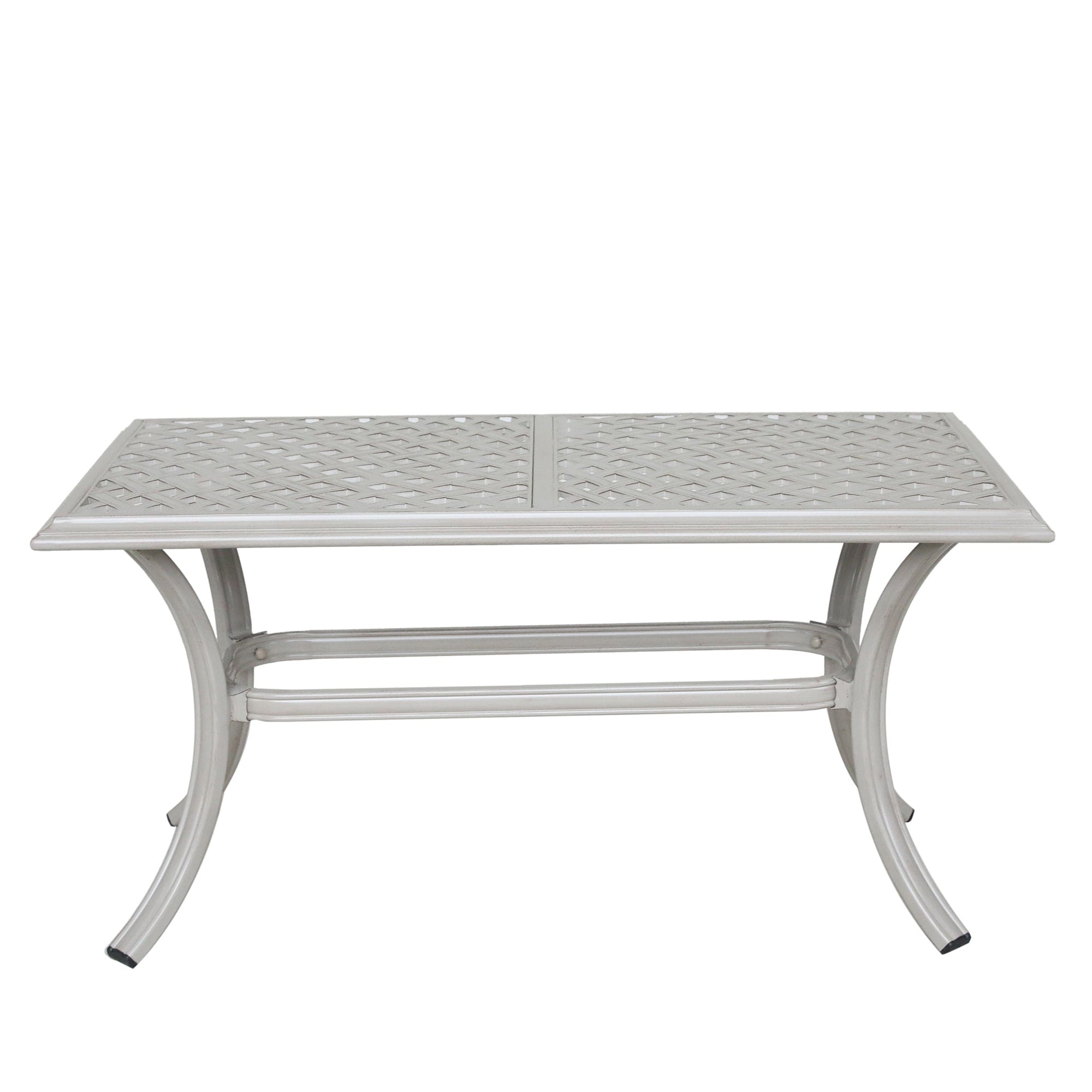 22x42 Inch Patio Standard Coffee Table, Ashen Wheat