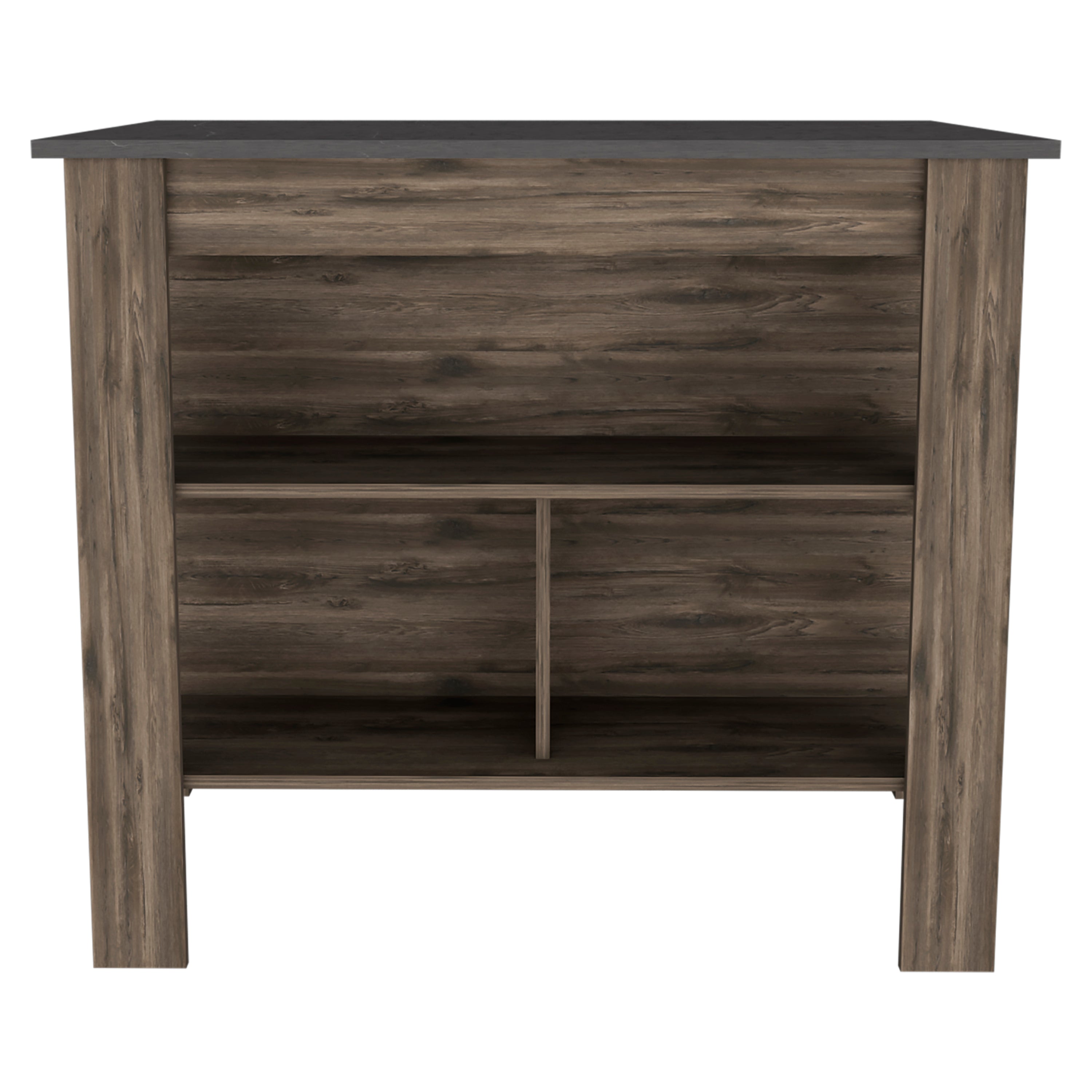 Rockaway 3-Shelf Kitchen Island Dark Brown and Onix