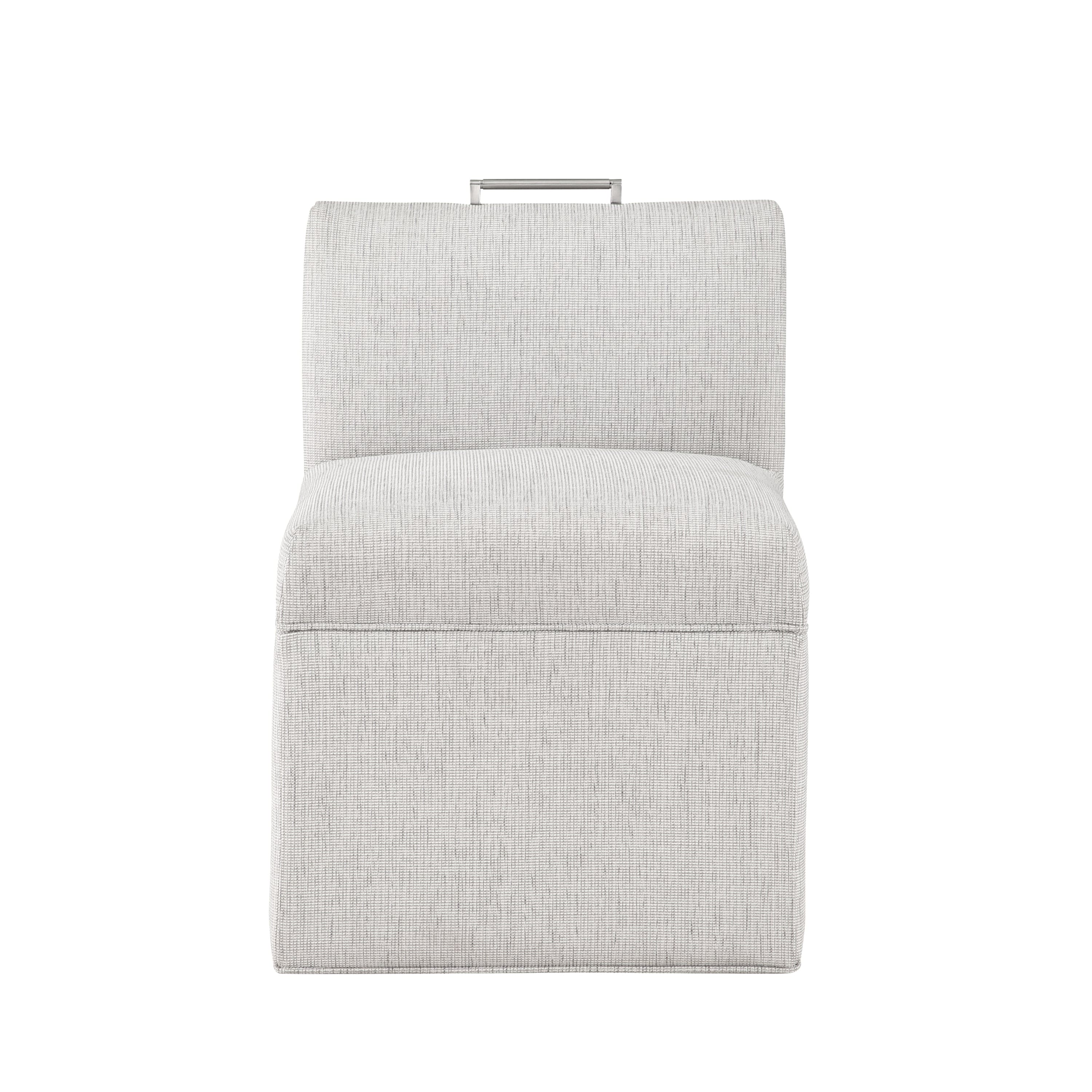 Della Modern Upholstered Castered Chair in Sea Oat