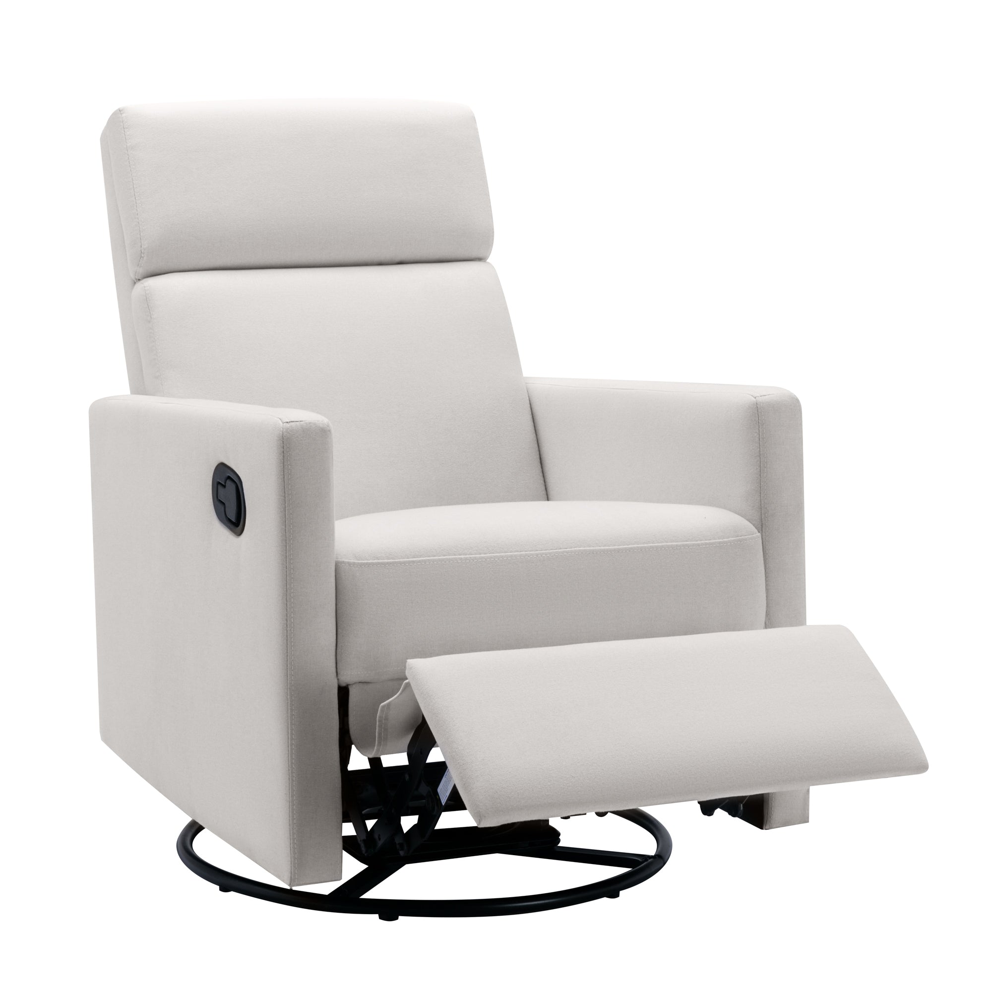 Modern Upholstered Rocker Nursery Chair Plush Seating Glider Swivel Recliner Chair, Beige