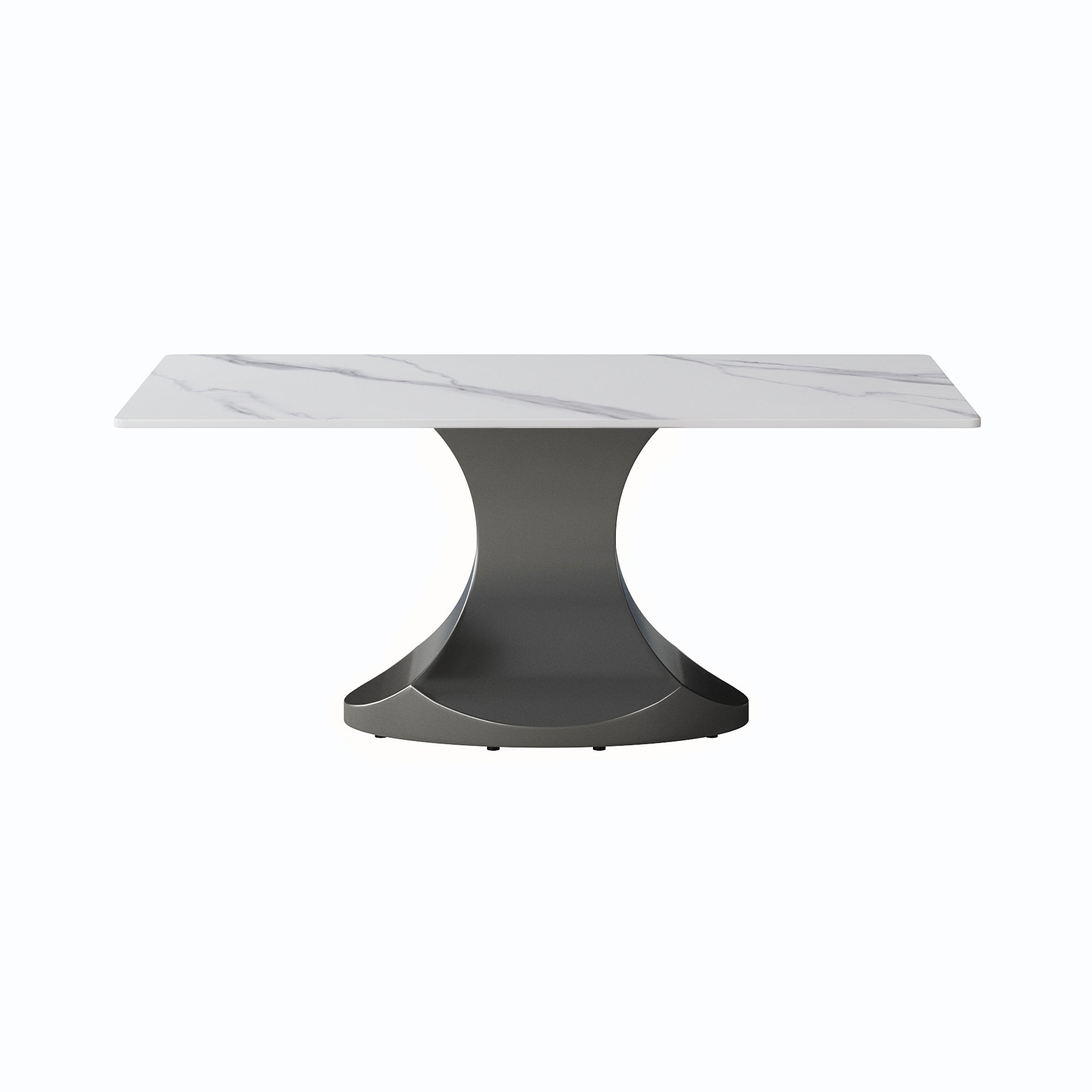 70.84 "modern artificial stone white panel gray stainless steel curved legs-can accommodate 6-8 people